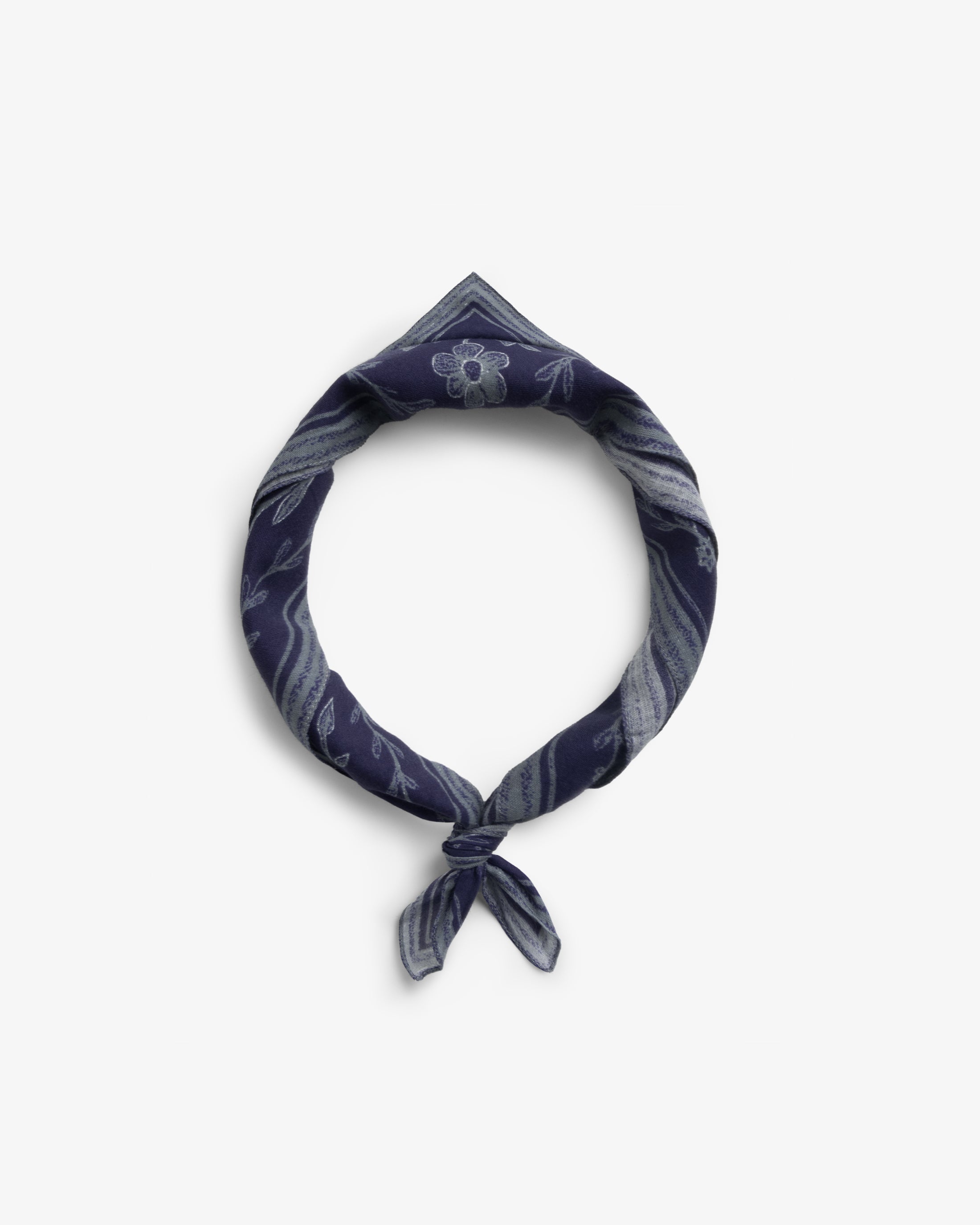 Bandana Bio Baumwolle - Flower Blue