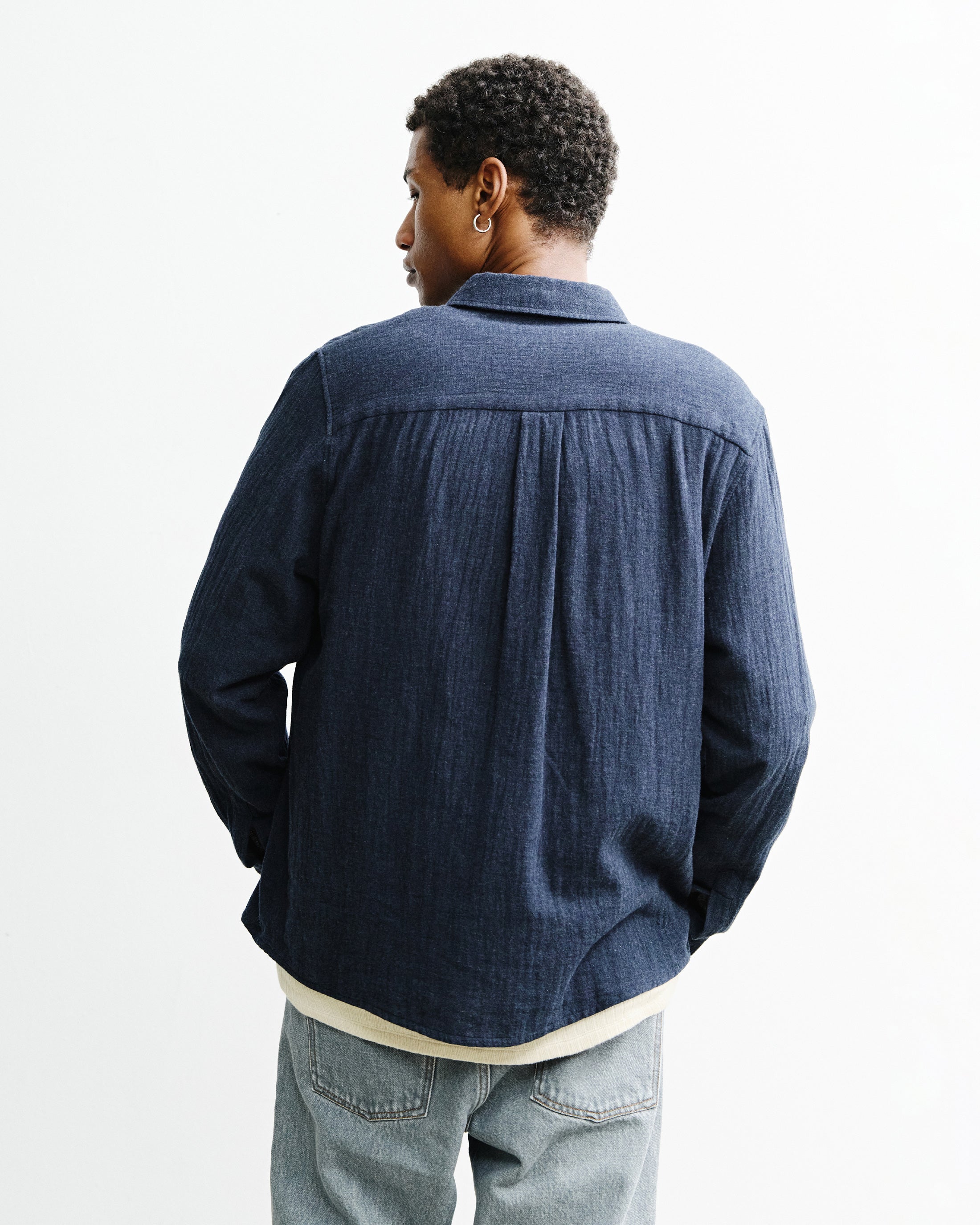 Button-Down Hemd Bio Baumwolle - Blau