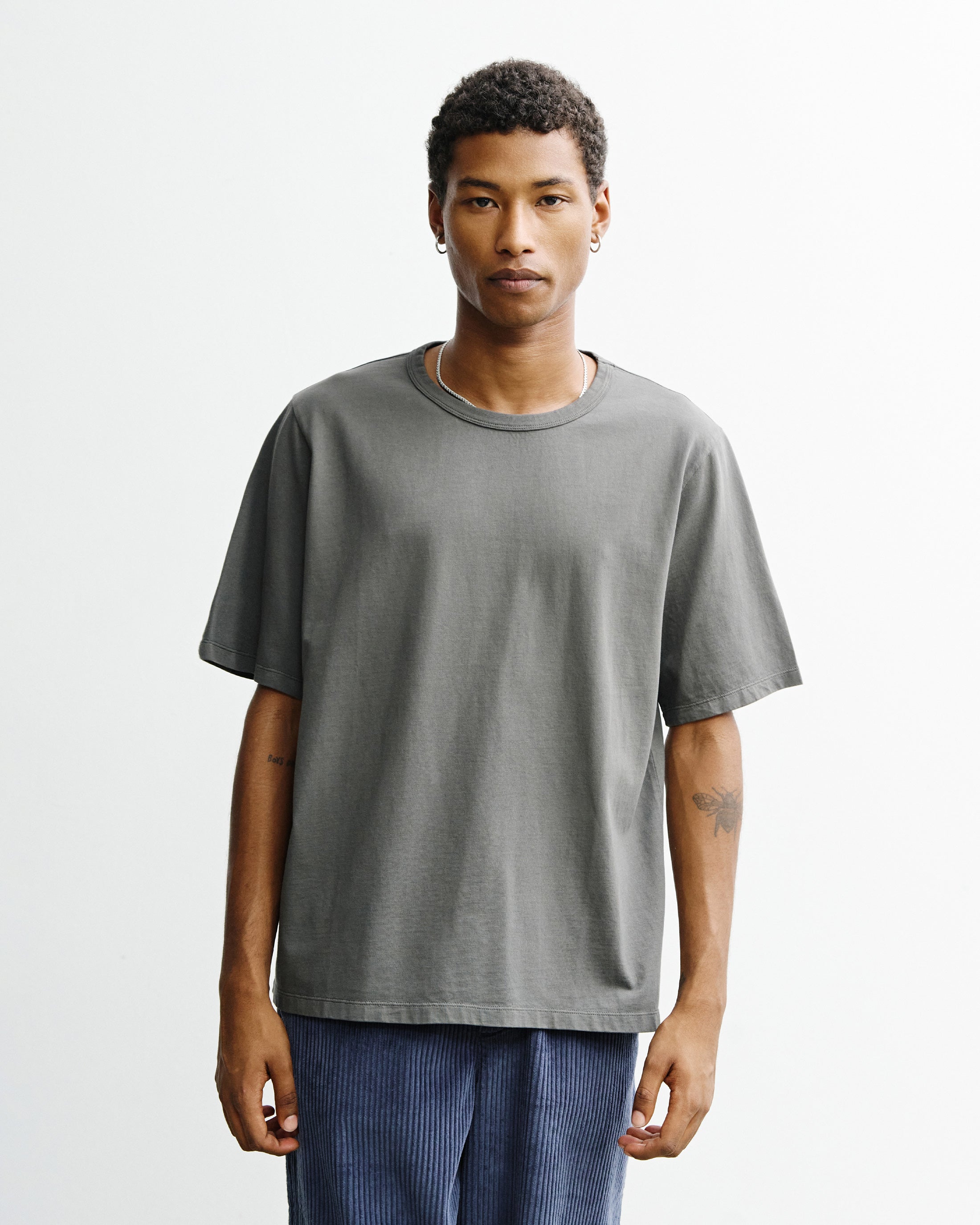 Piqué T-Shirt Bio Baumwolle - Grau
