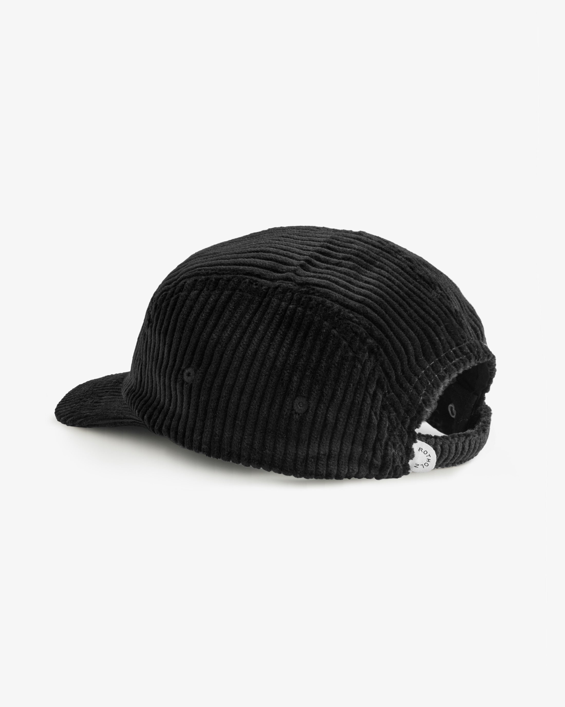 Cord 5-Panel Cap Bio Baumwolle - Schwarz