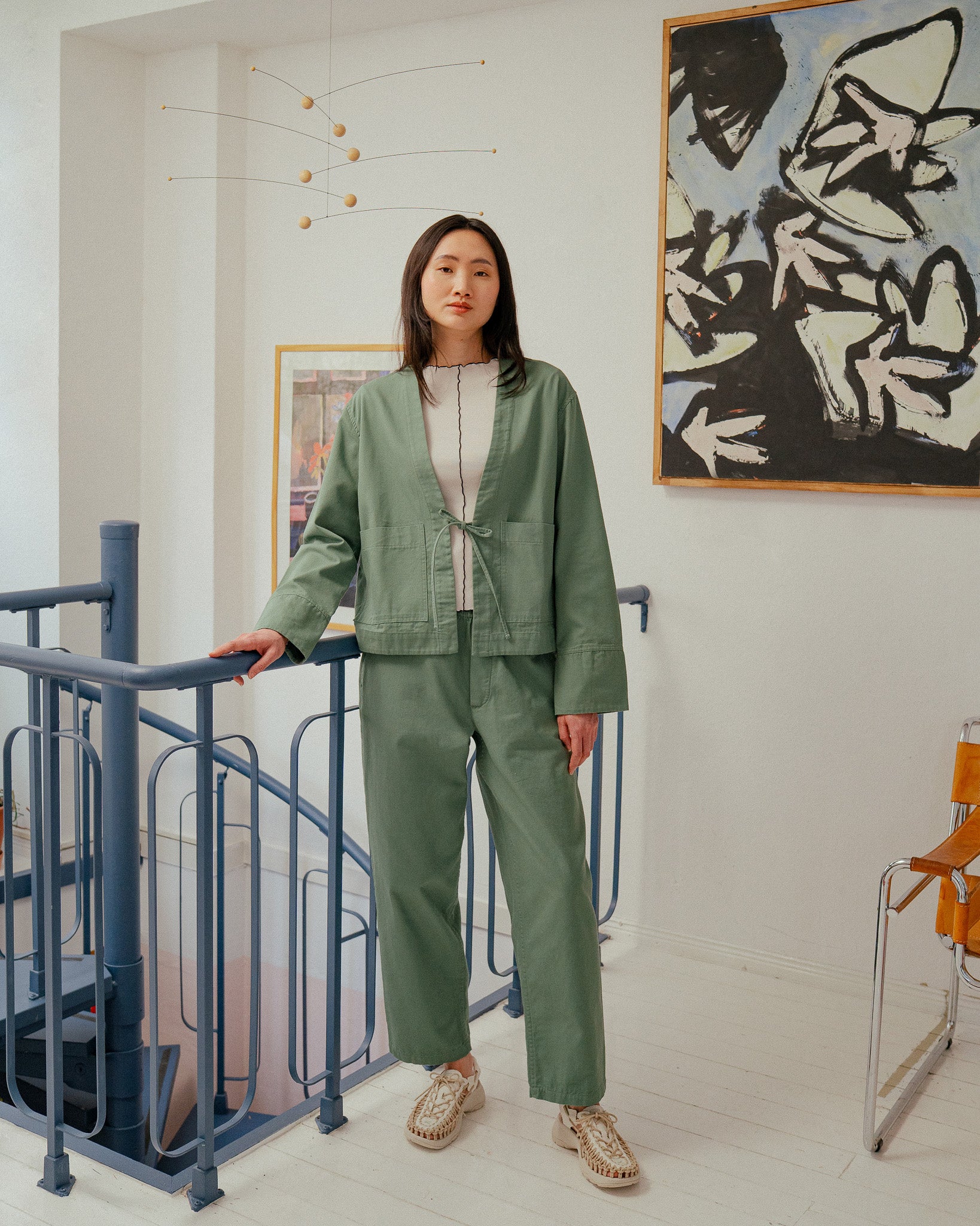 Kimono Jacke Bio Baumwolle - Grün