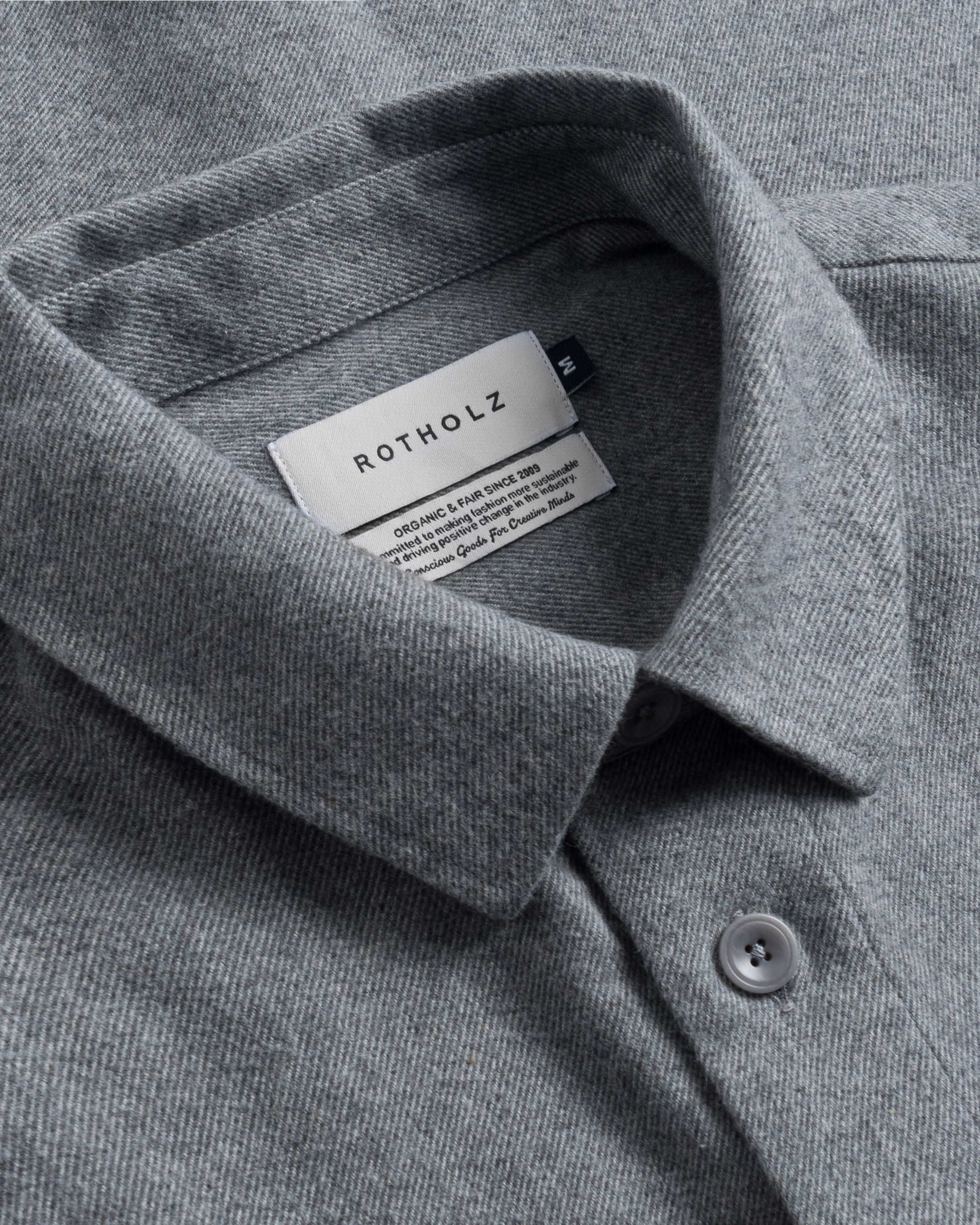 Flanell Hemd Bio Baumwolle - Grau
