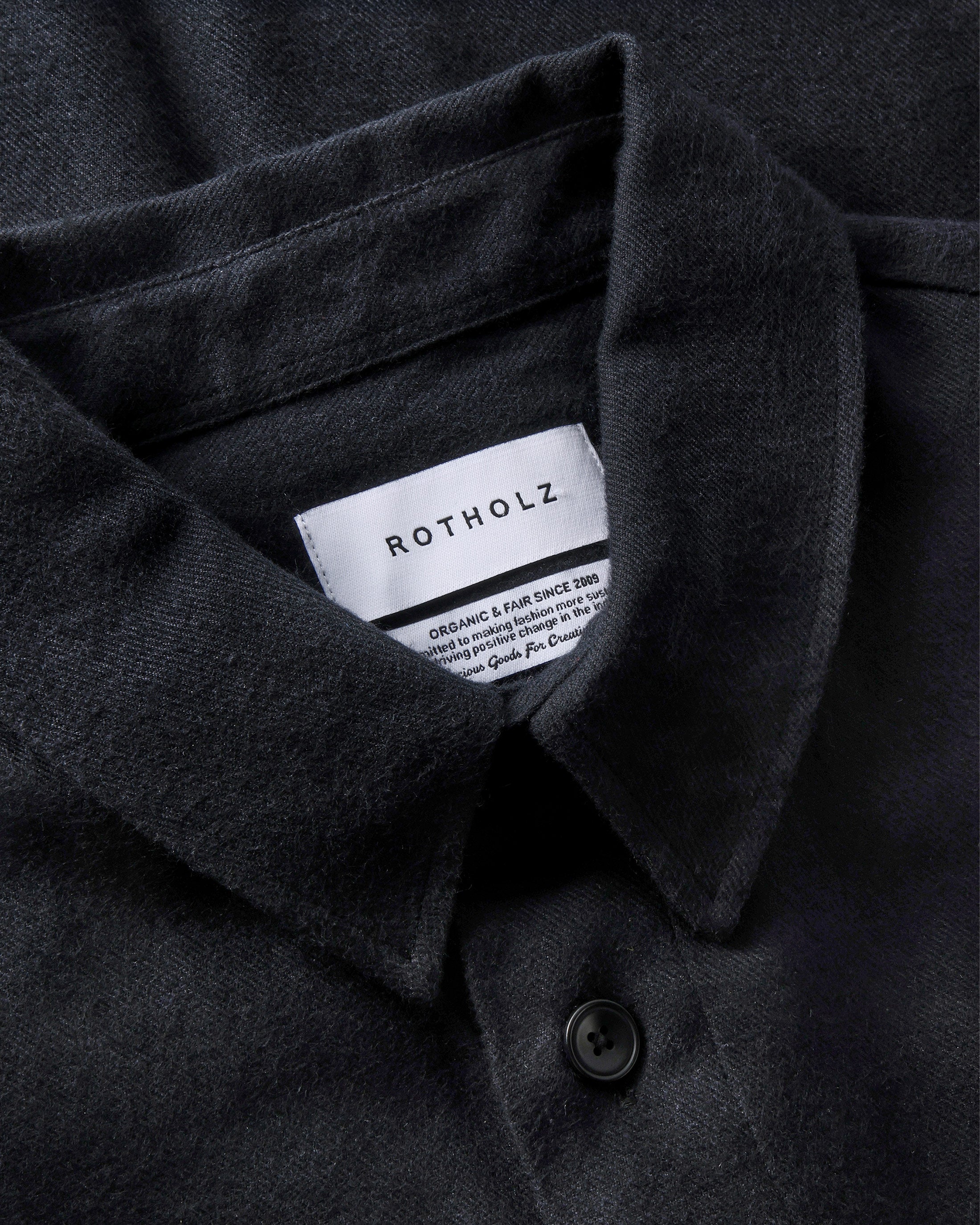 Flanell Hemd Bio Baumwolle - Schwarz
