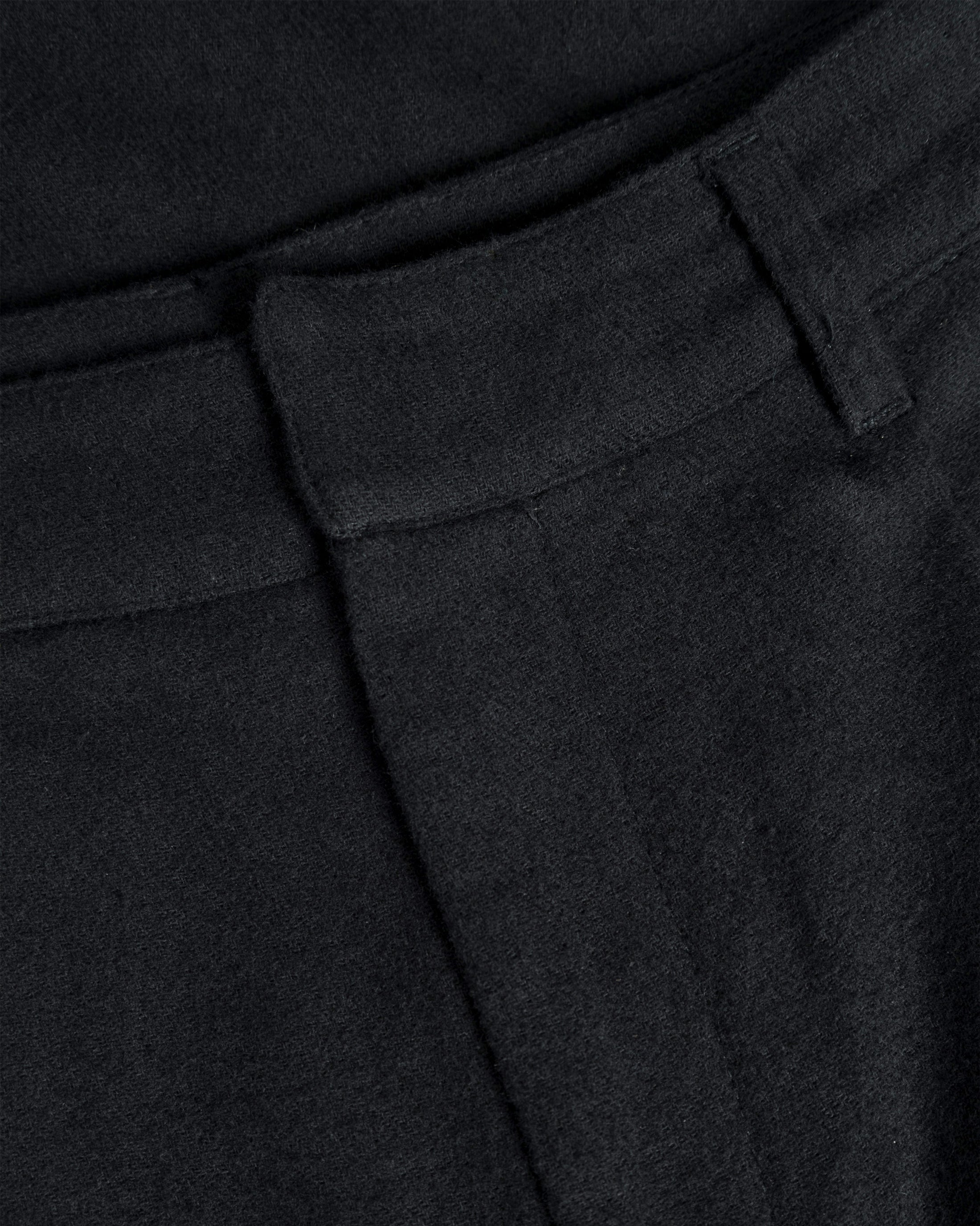 High-Waist Flanellhose Bio Baumwolle - Schwarz