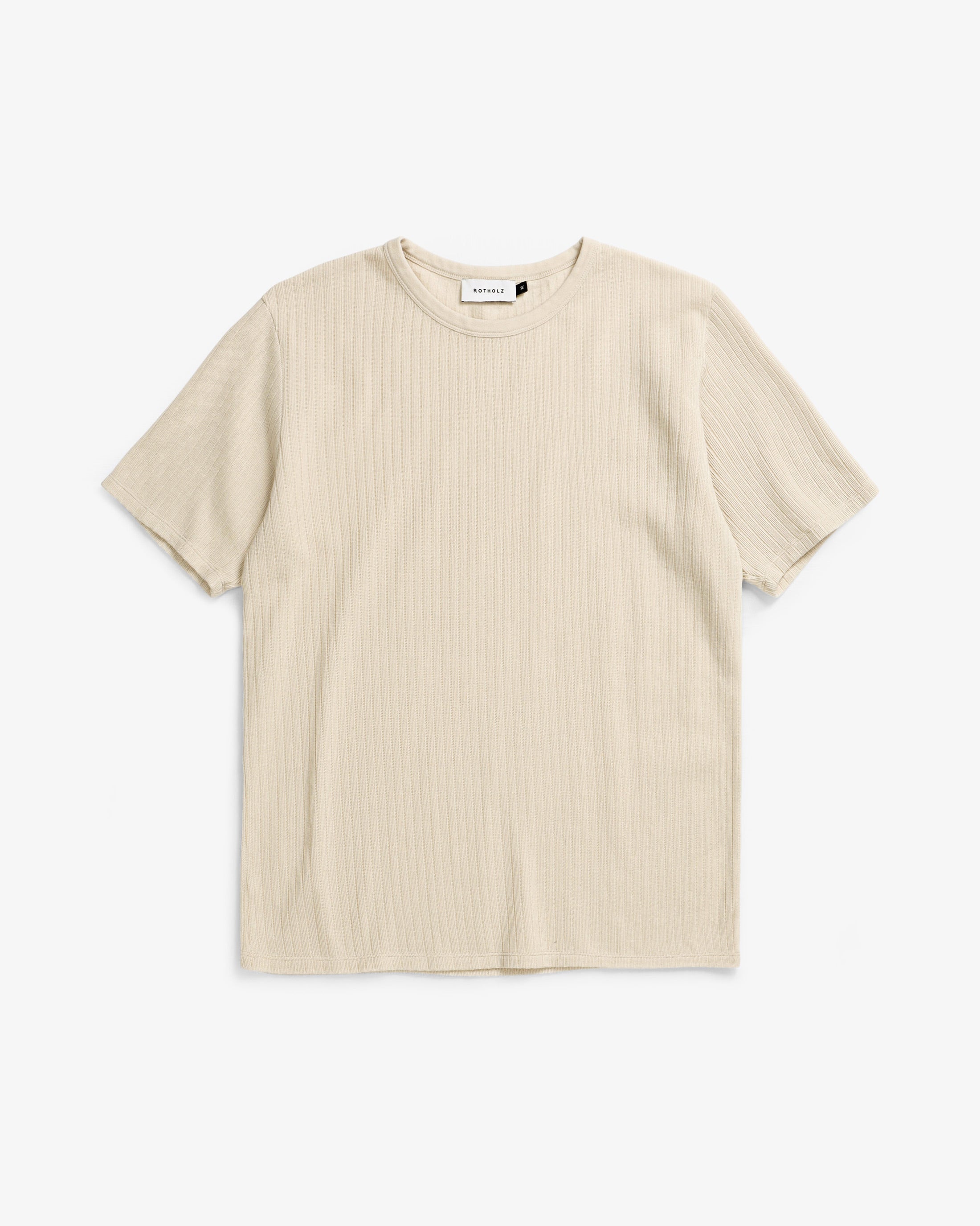 Geripptes T-Shirt Bio Baumwolle - Creme