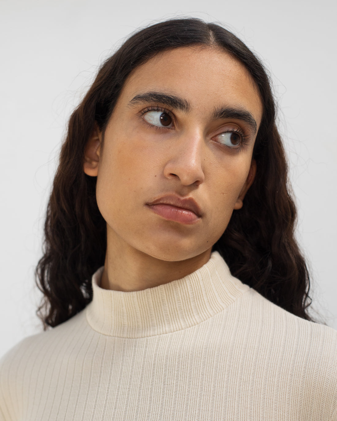 Mockneck Longsleeve Bio Baumwolle - Creme