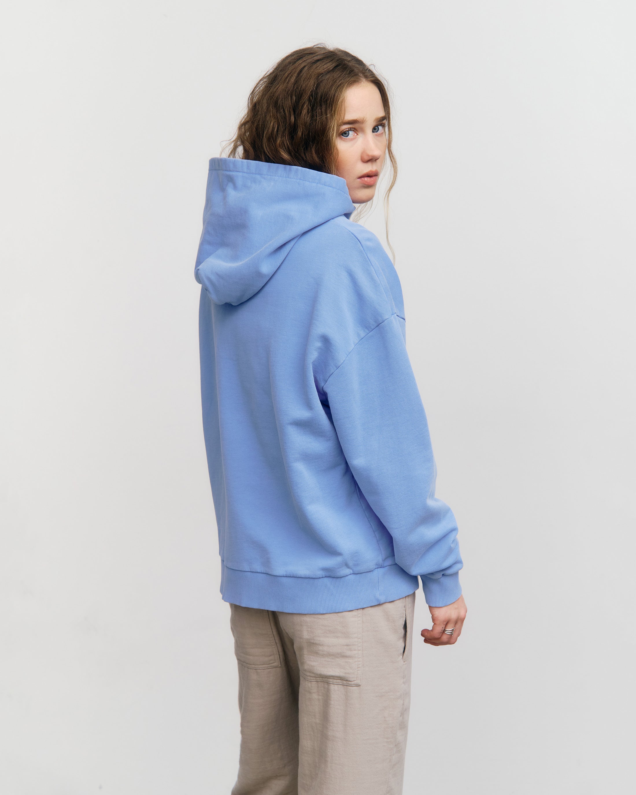 Logo Hoodie Bio Baumwolle - Hellblau