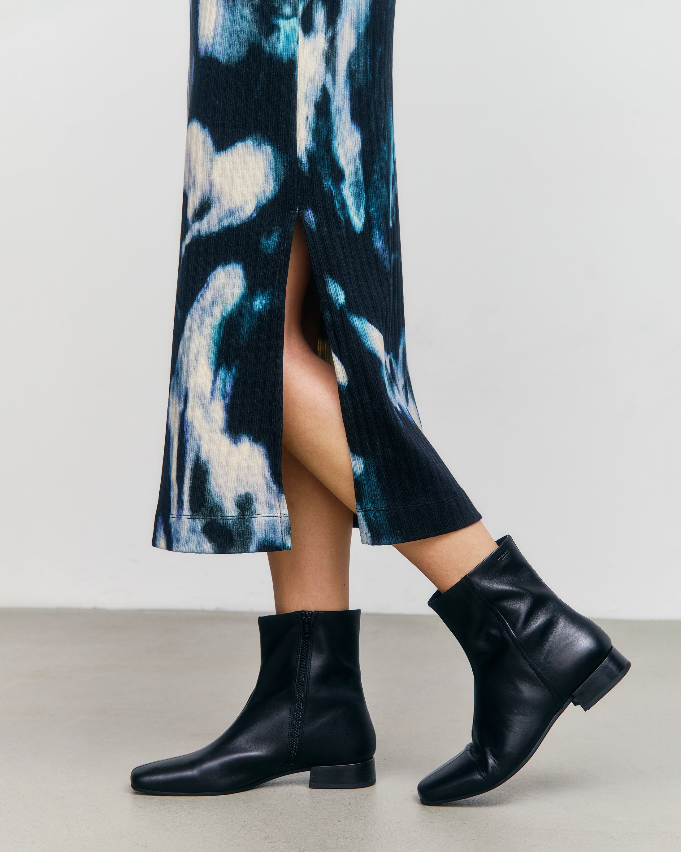 Geripptes Maxi Kleid Bio Baumwolle - Tie Dye