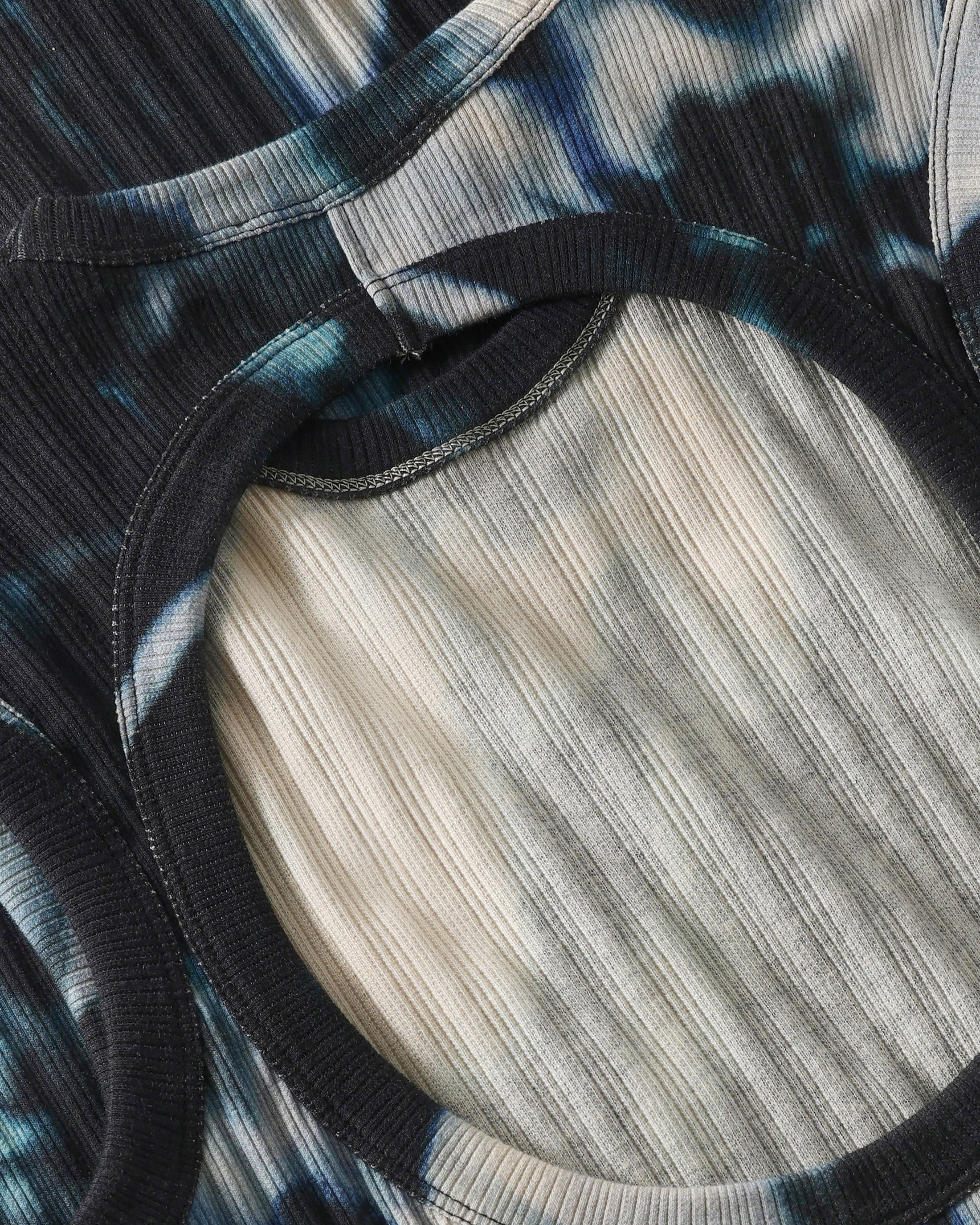 Geripptes Maxi Kleid Bio Baumwolle - Tie Dye
