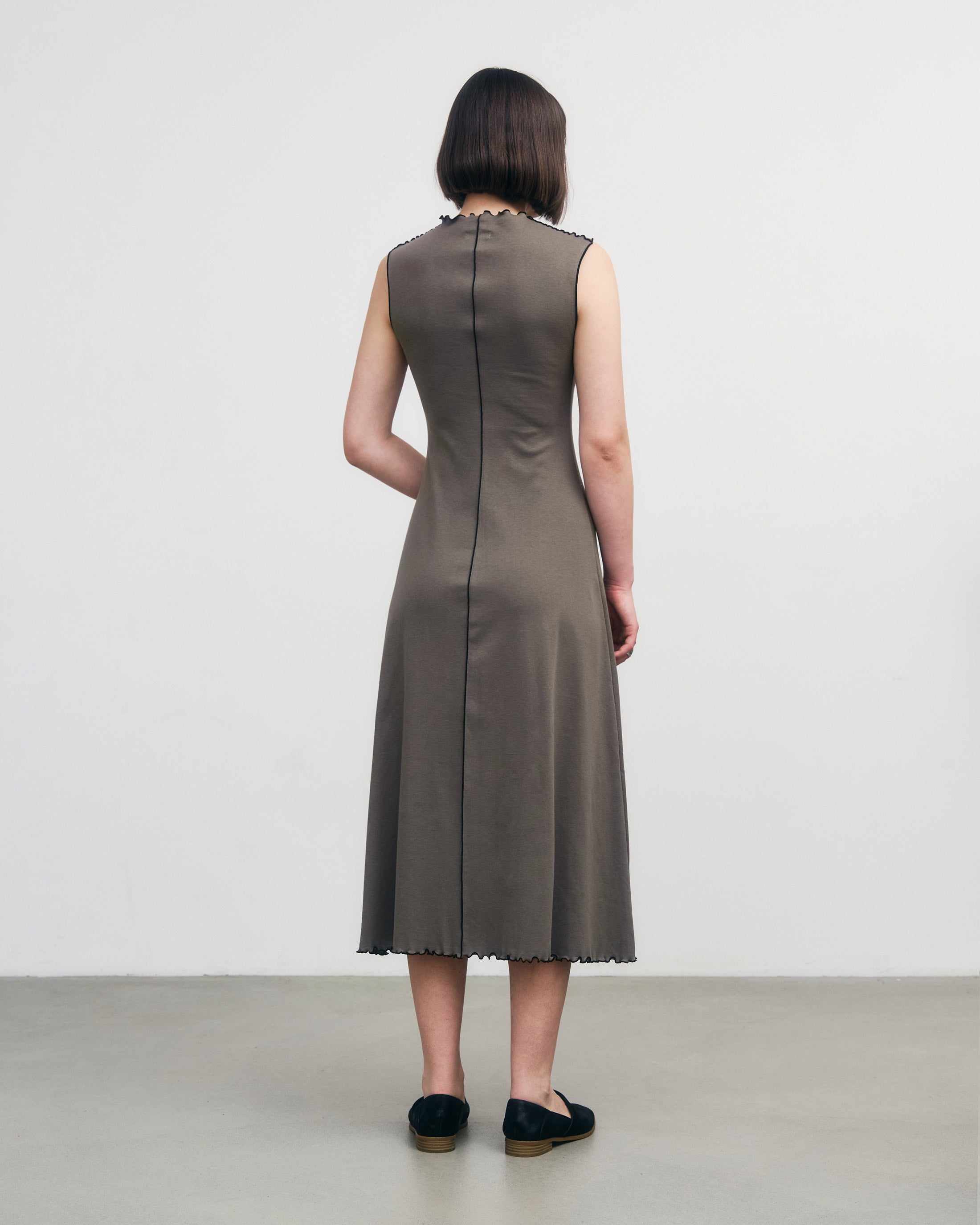 Pin-Tucked Kleid Bio Baumwolle - Grau