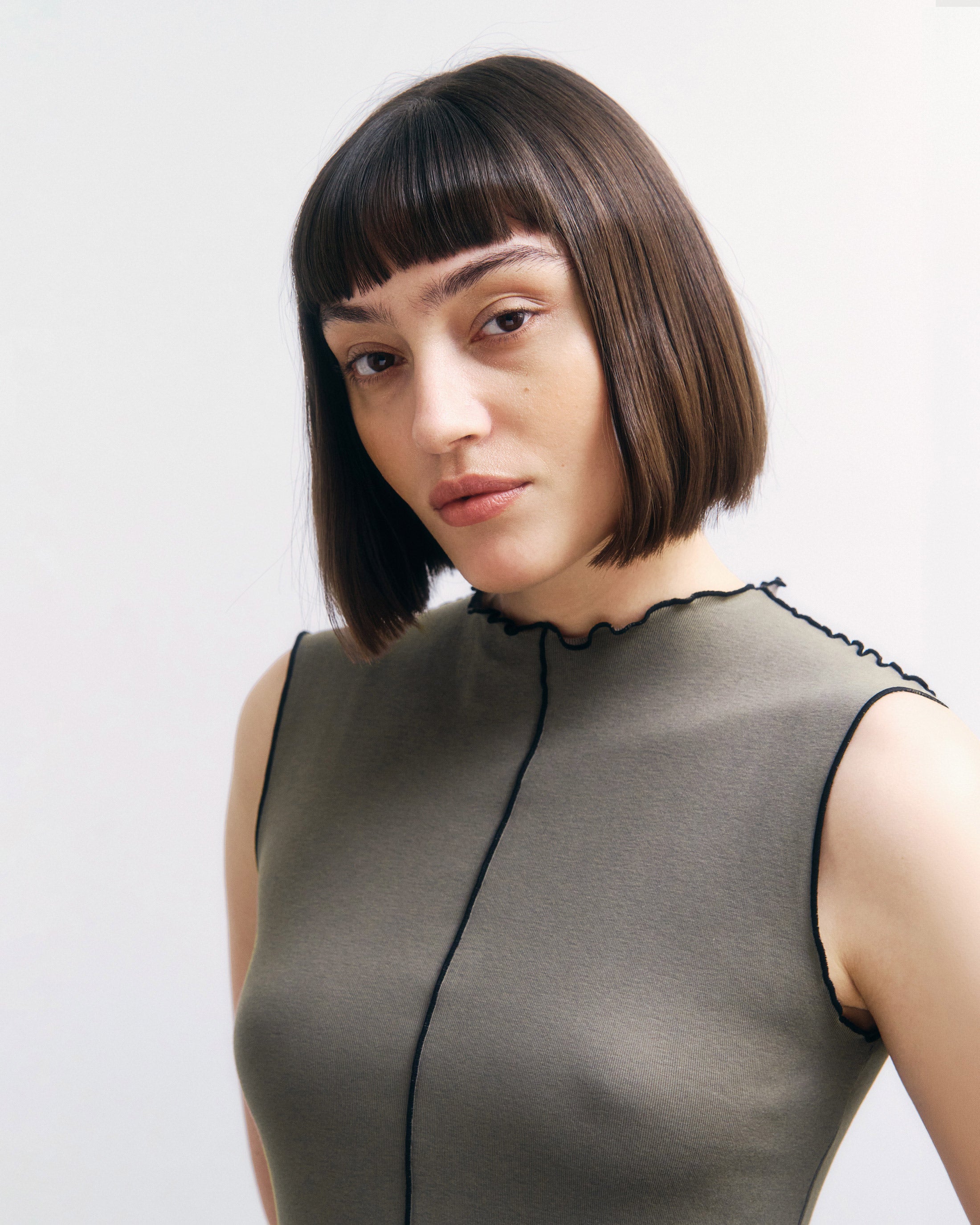 Pin-Tucked Kleid Bio Baumwolle - Grau