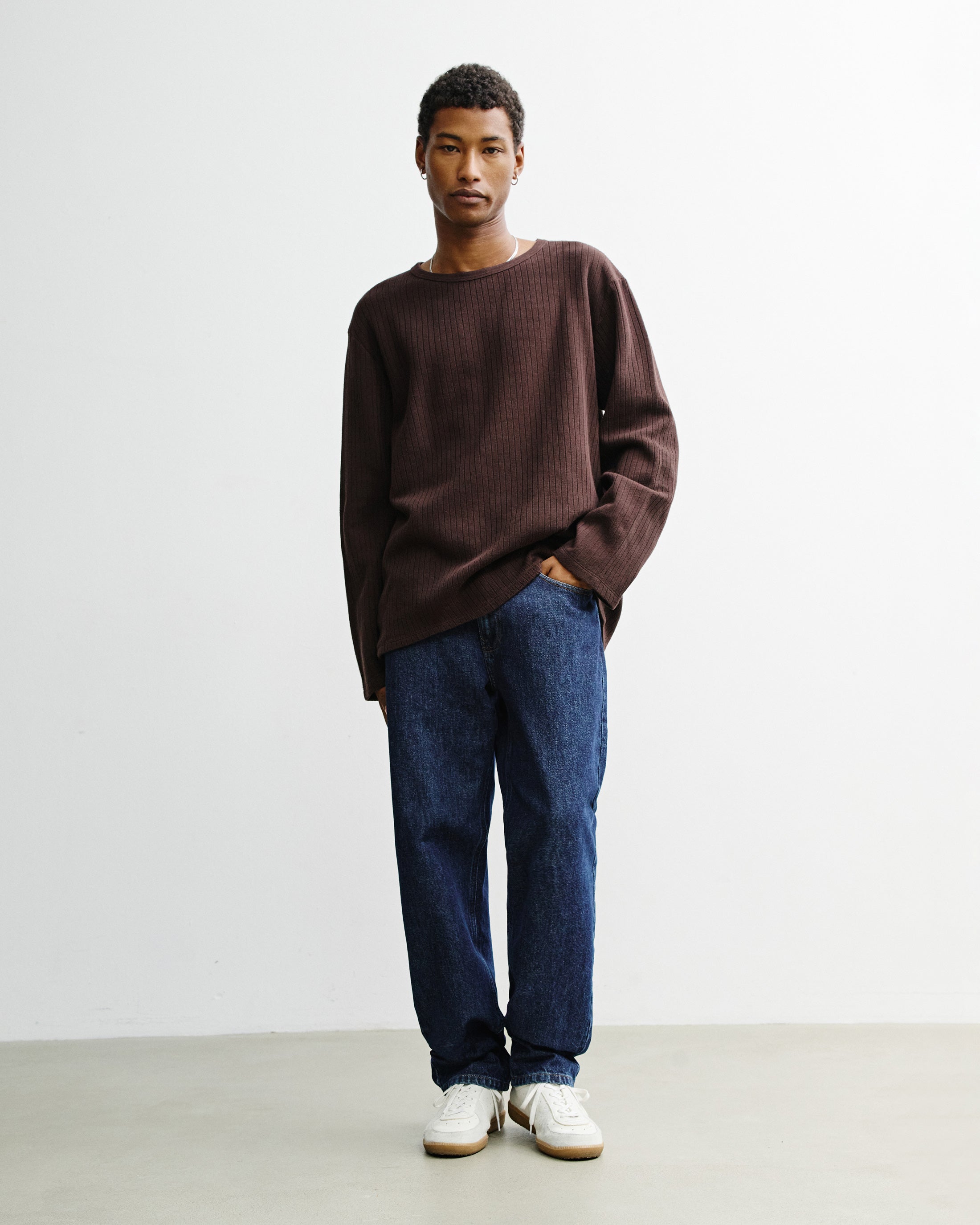 Oversize Longsleeve Bio Baumwolle - Braun
