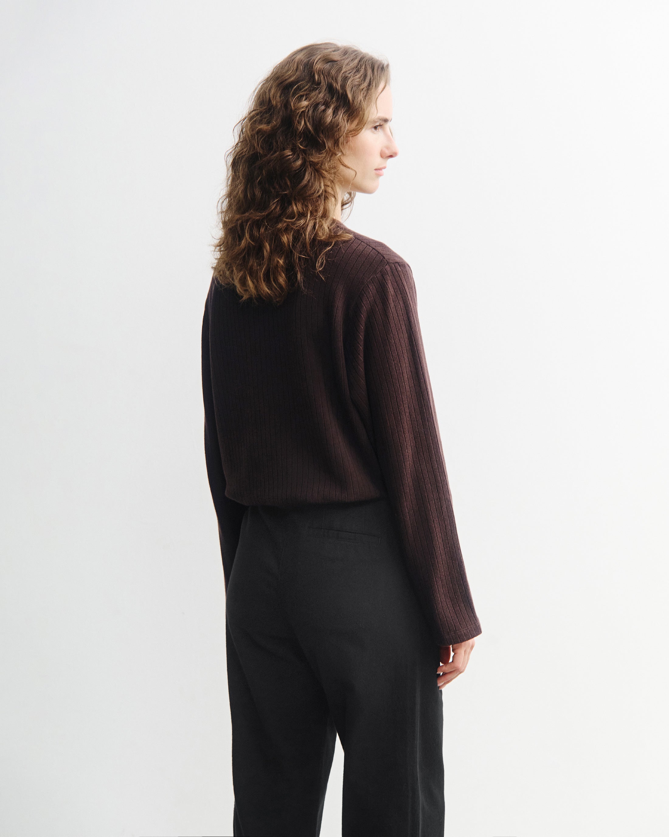 Oversize Longsleeve Bio Baumwolle - Braun