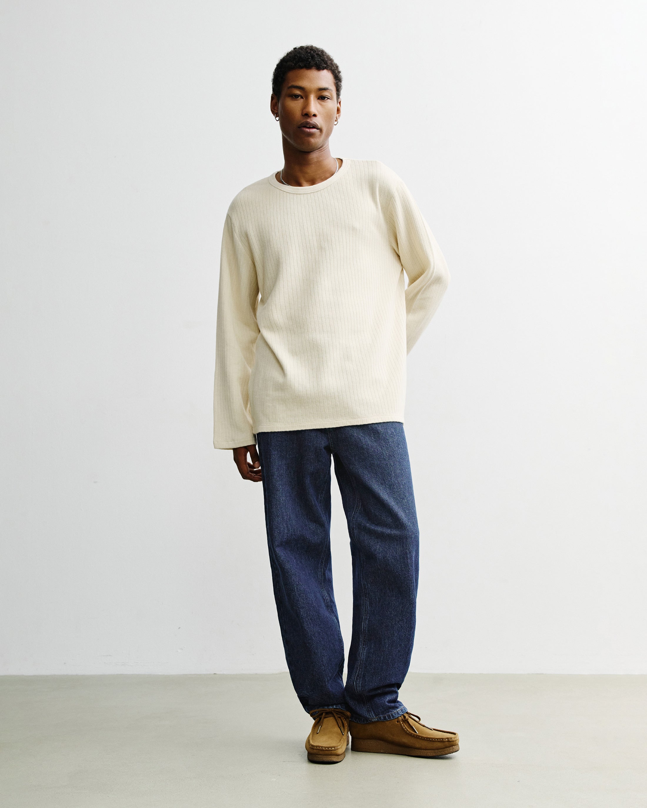 Oversize Longsleeve Bio Baumwolle - Creme
