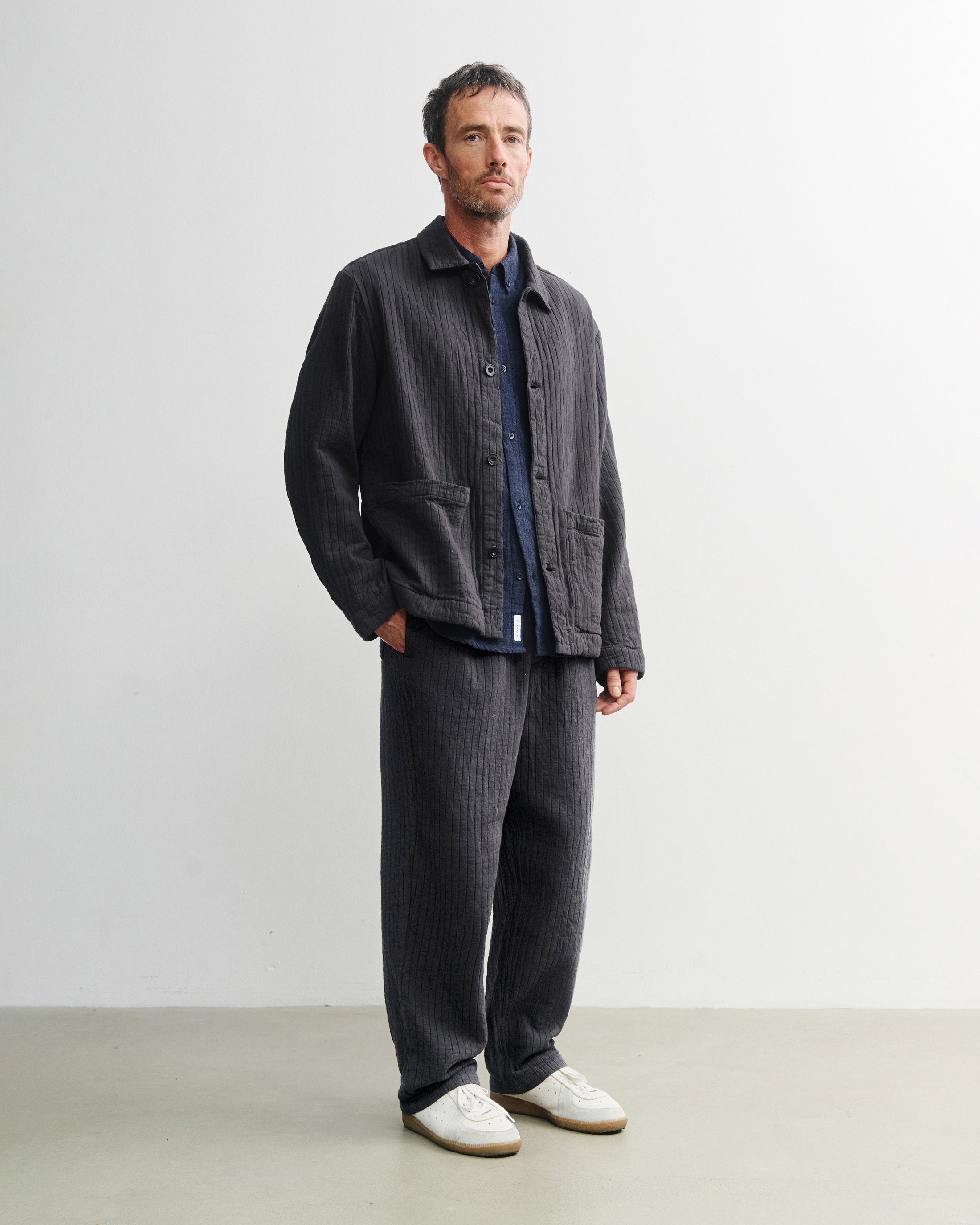 Workwear Jacke Ribb Bio Baumwolle - Anthrazit