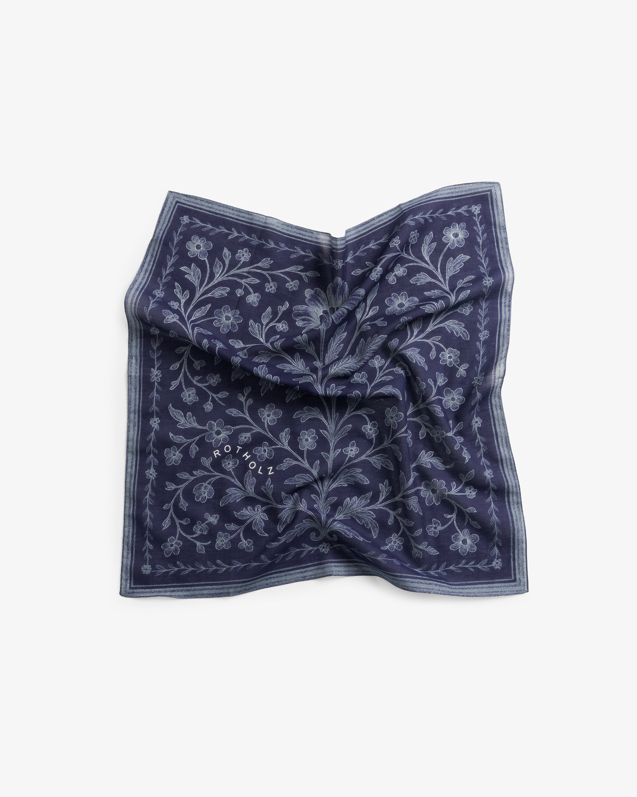 Bandana Bio Baumwolle - Flower Blue