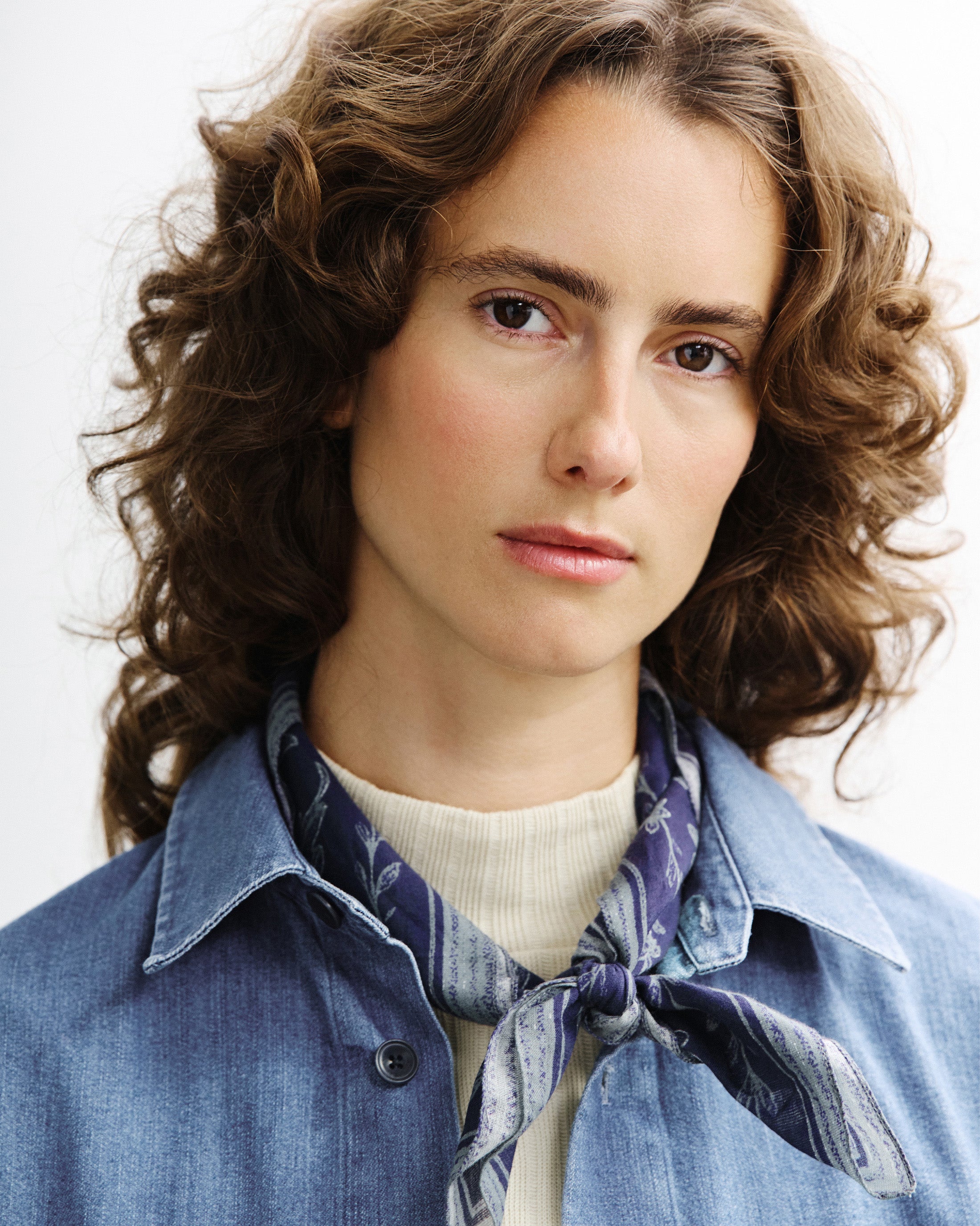 Bandana Bio Baumwolle - Flower Blue