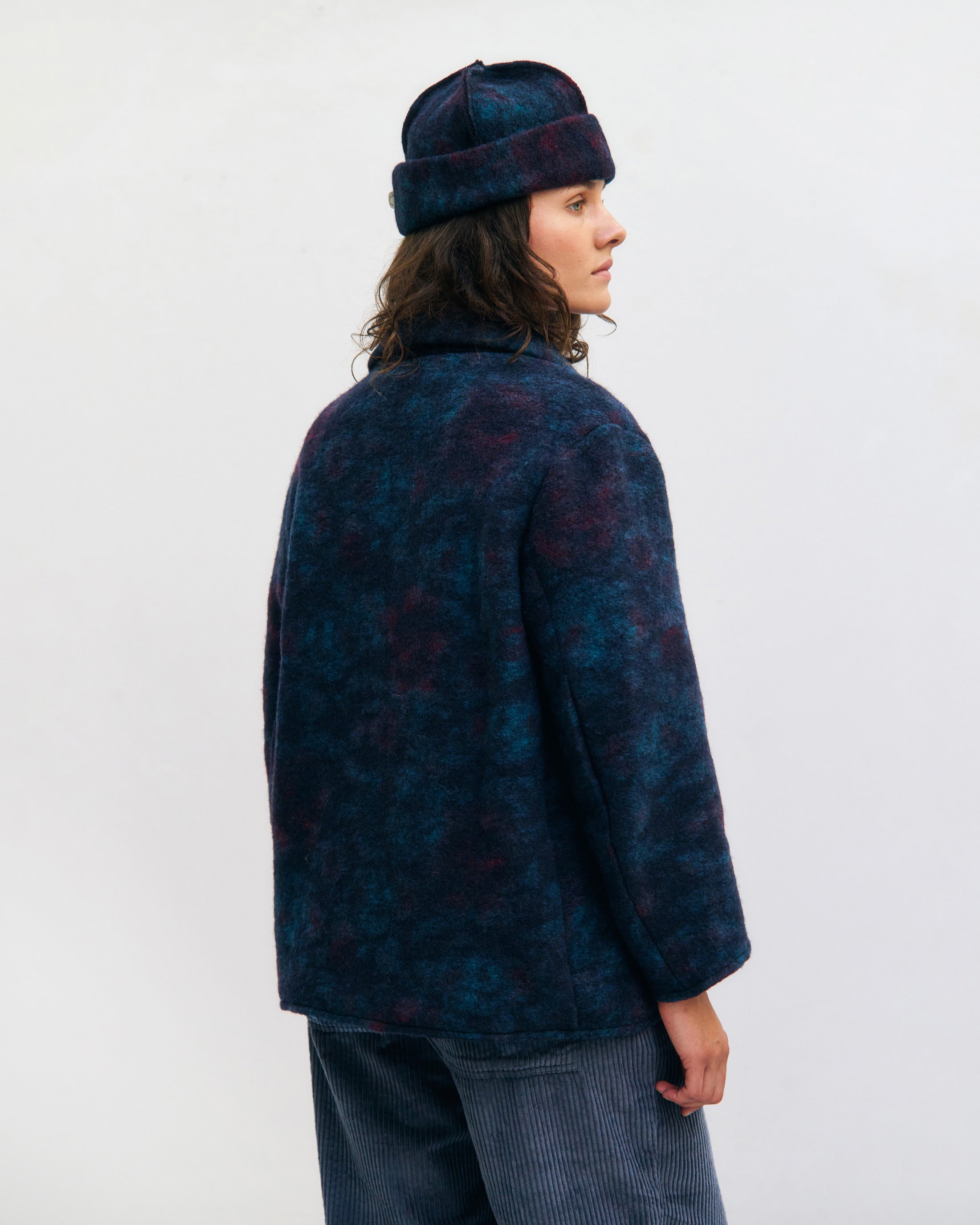 Workwear Jacke Bio Wollmischung - Blau Melange