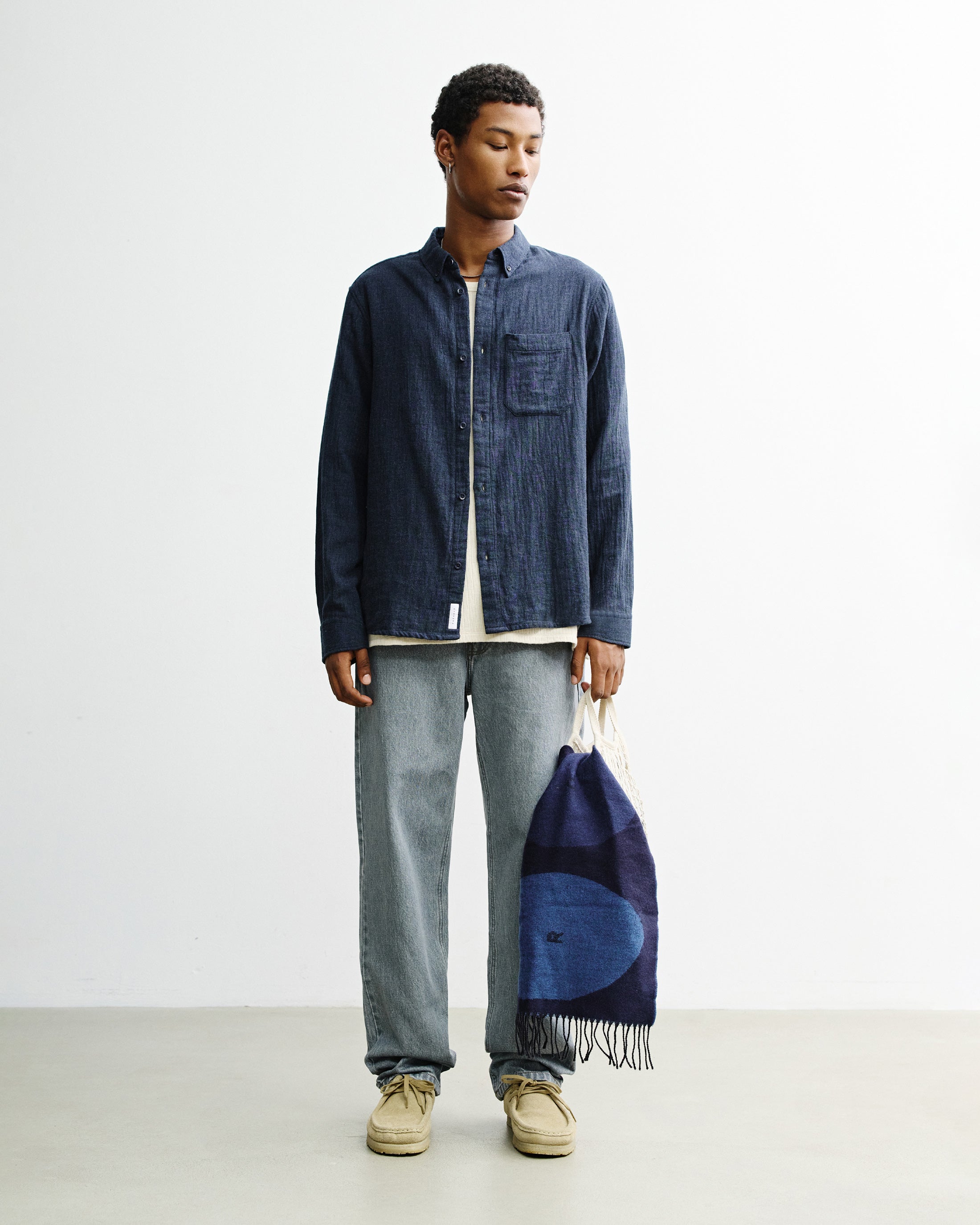 Button-Down Hemd Bio Baumwolle - Blau