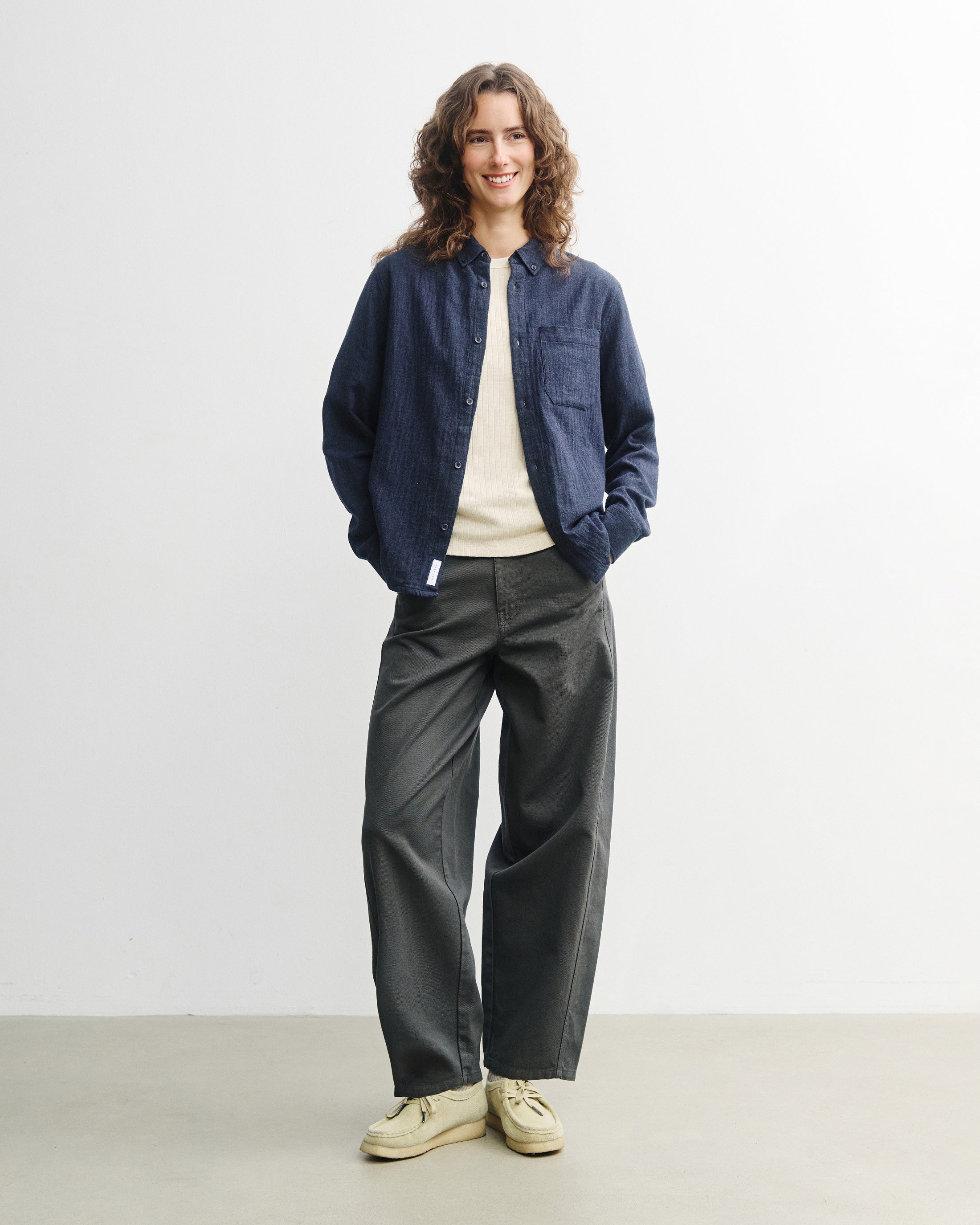Button-Down Hemd Bio Baumwolle - Blau