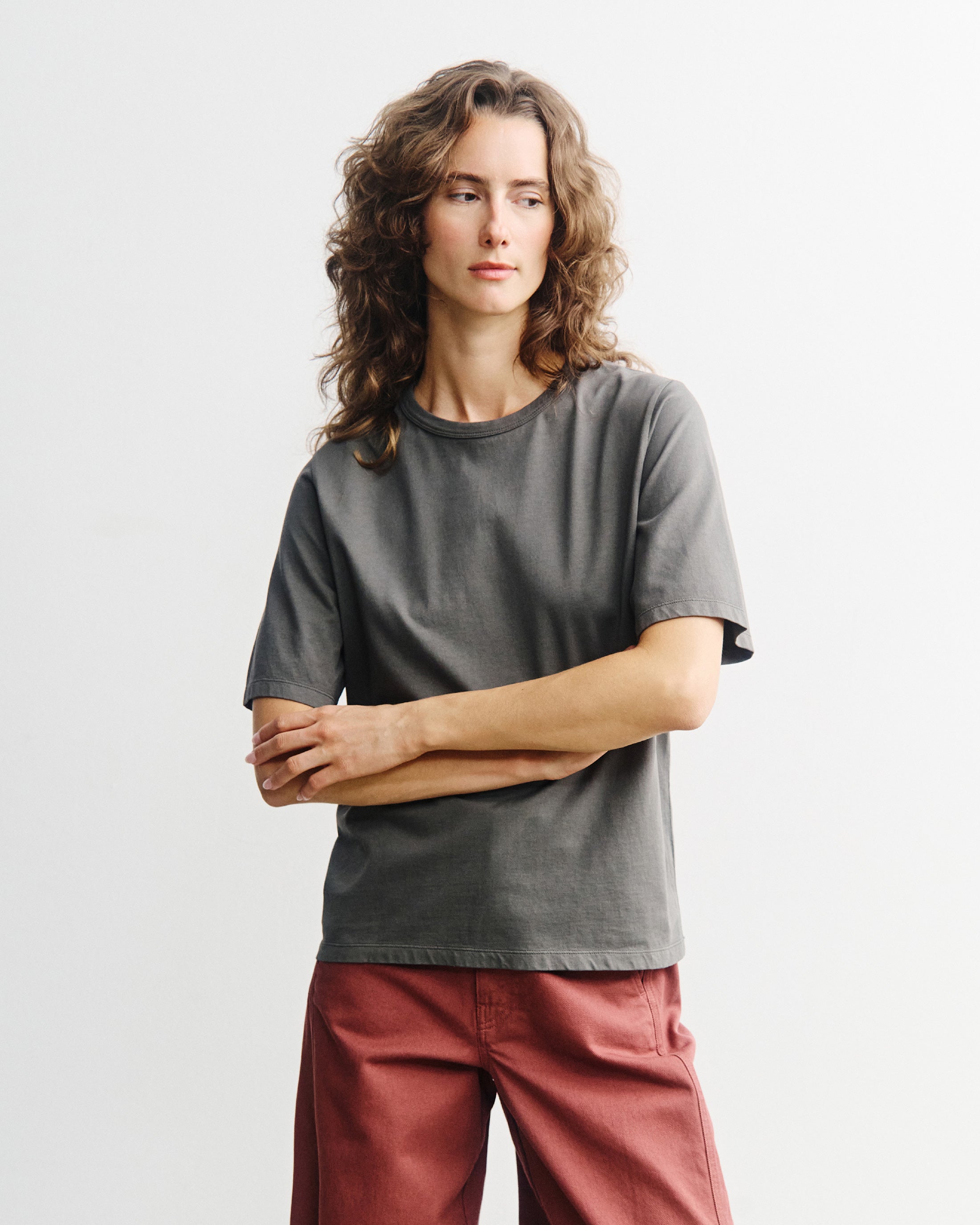 Piqué T-Shirt Bio Baumwolle - Grau