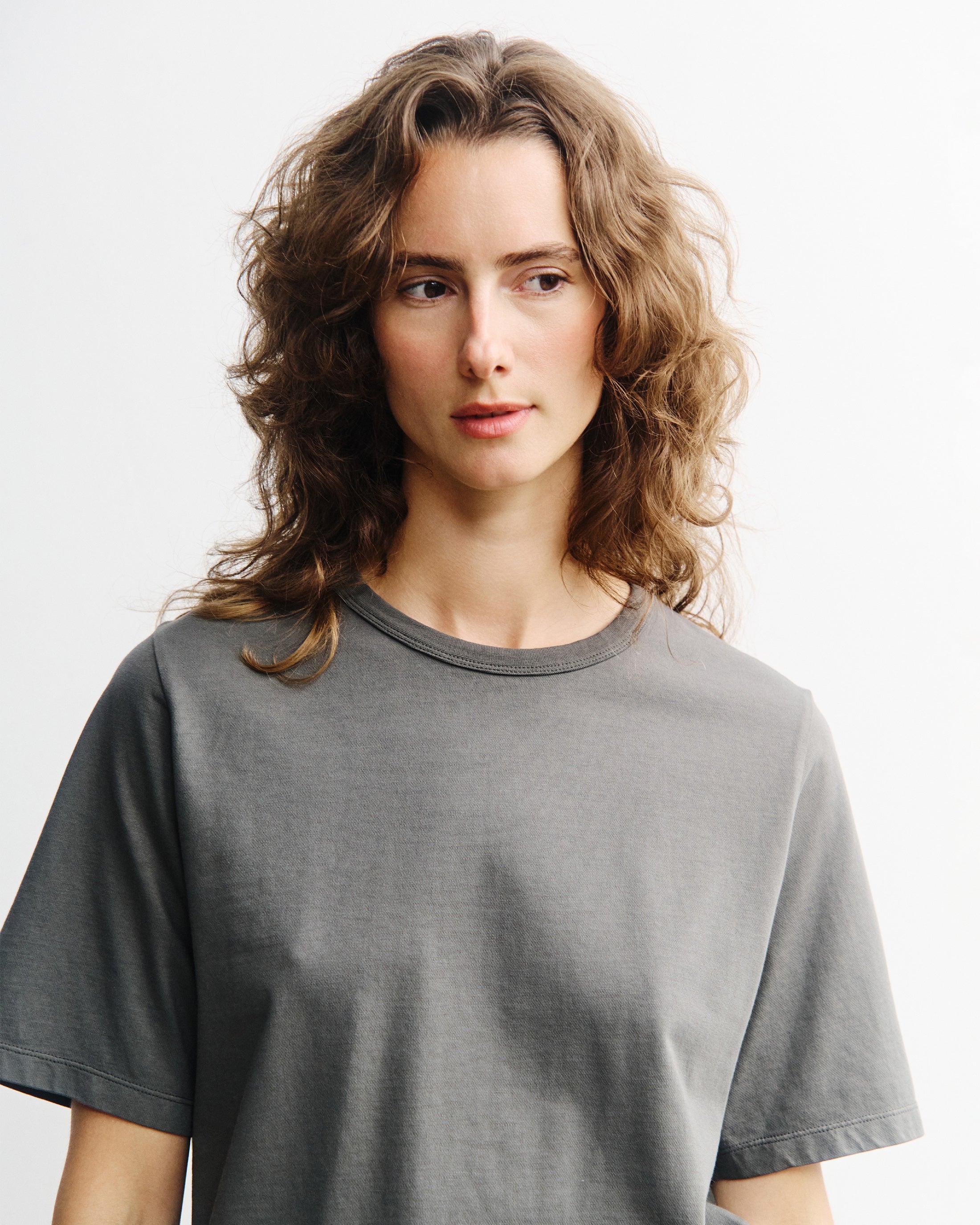 Piqué T-Shirt Bio Baumwolle - Grau