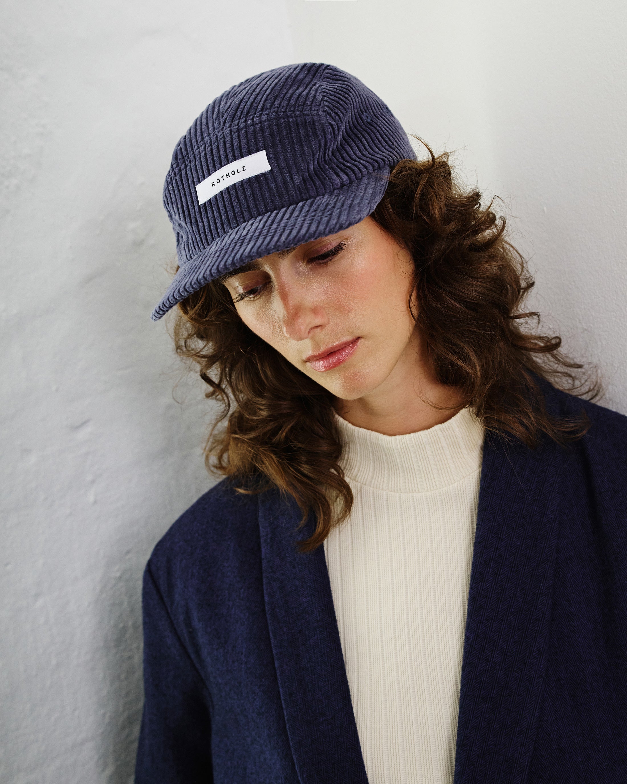 Cord 5-Panel Cap Bio Baumwolle - Blau