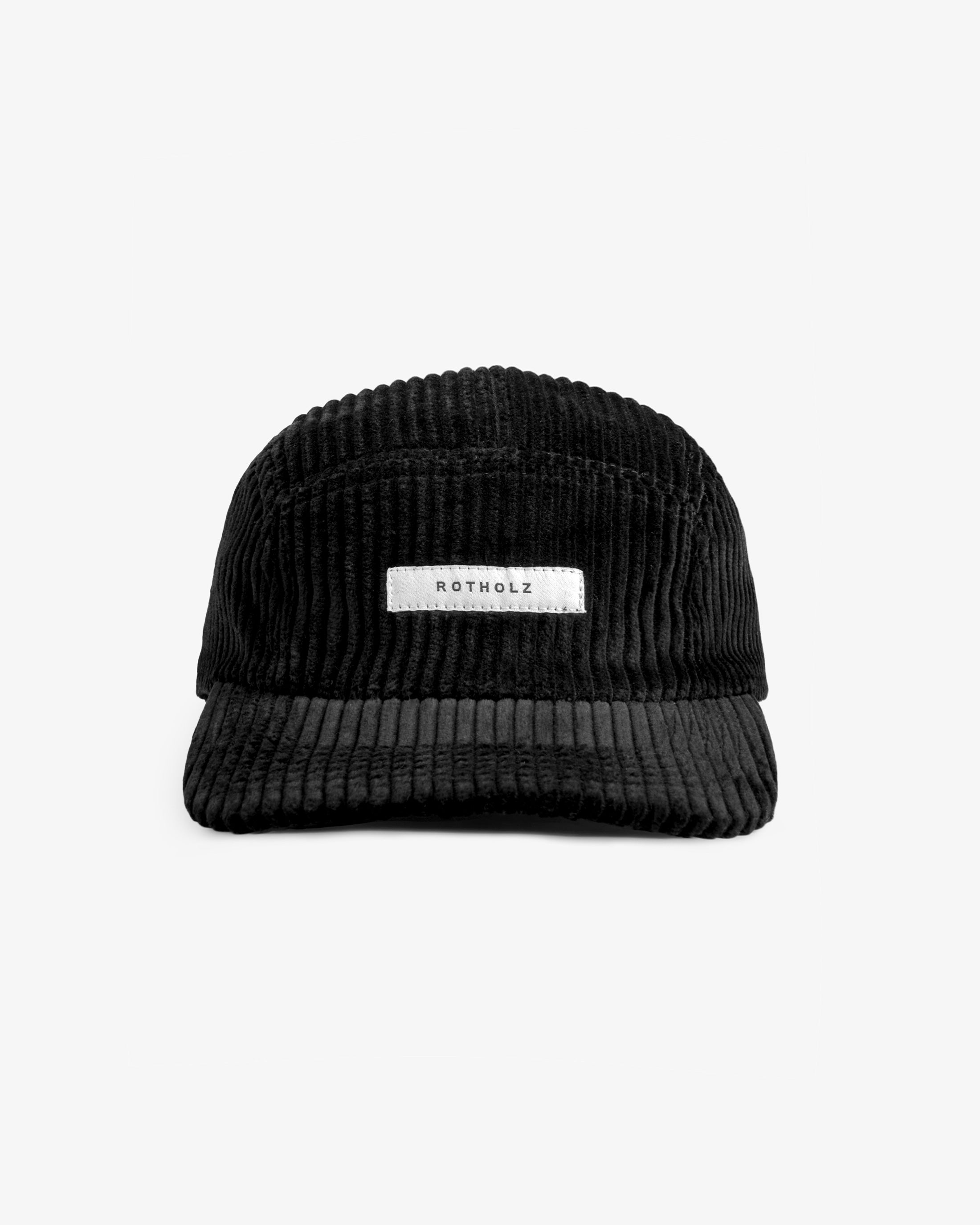Cord 5-Panel Cap Bio Baumwolle - Schwarz