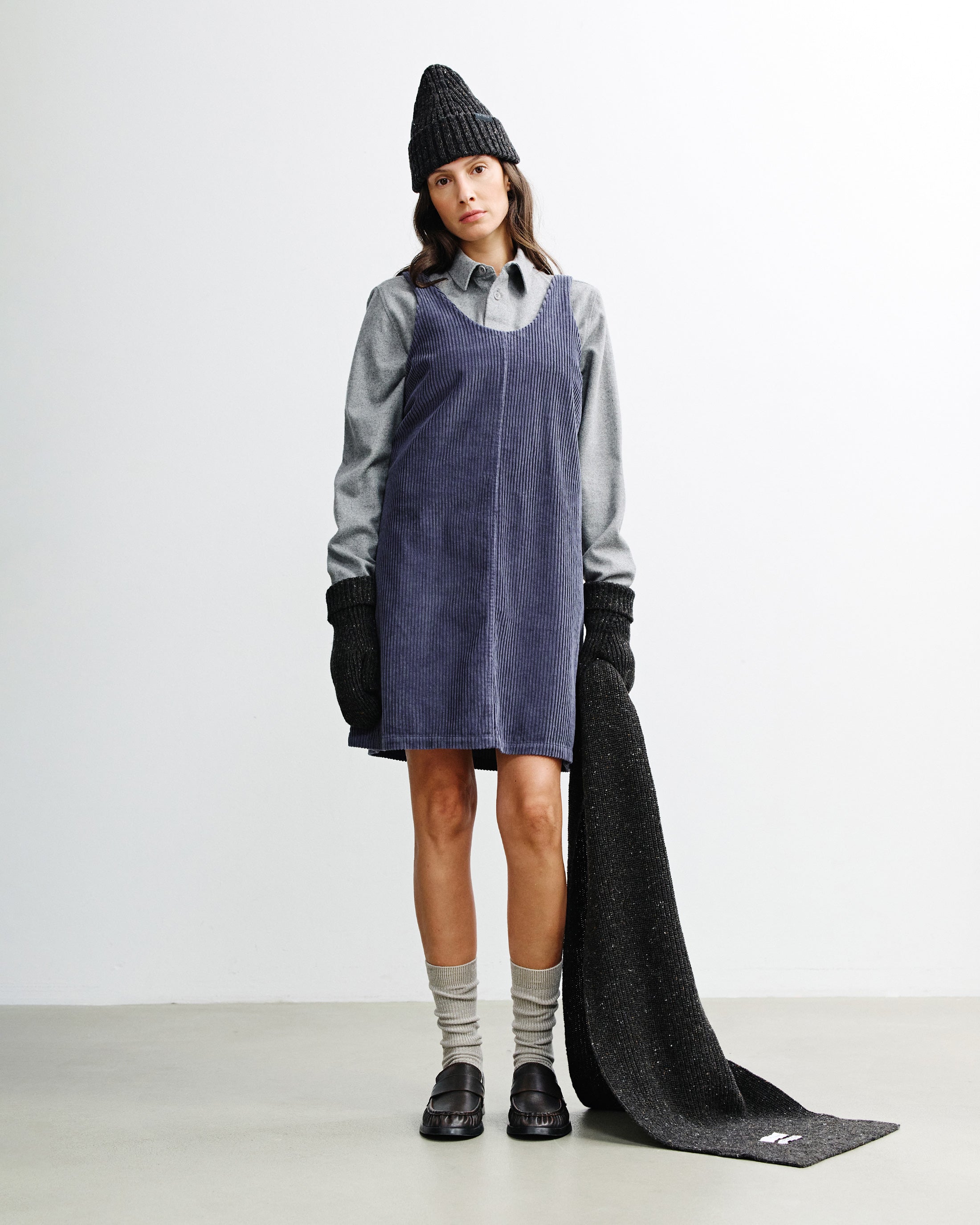 Cord Kleid Bio Baumwolle - Blau