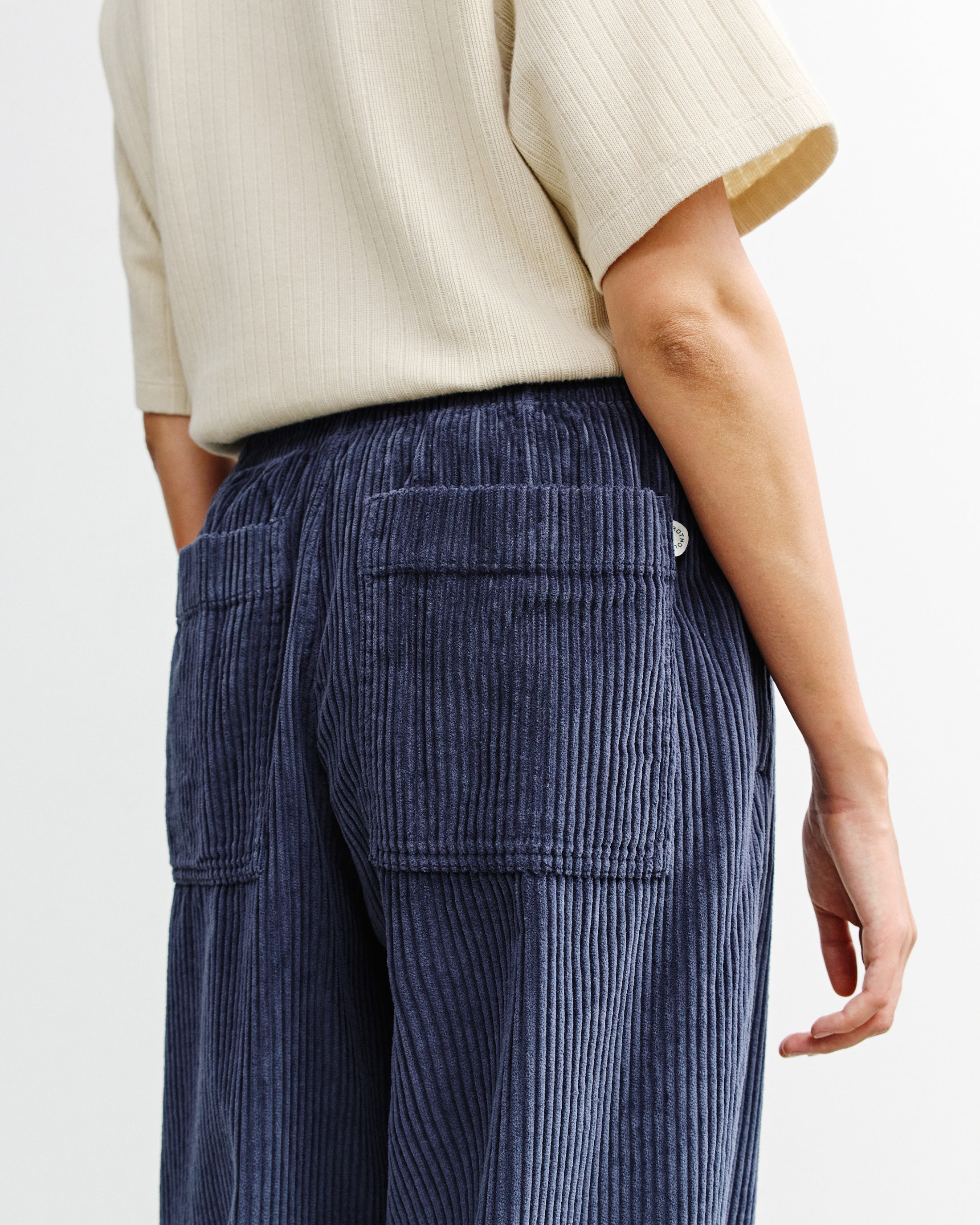 Weite Cordhose Bio Baumwolle - Blau
