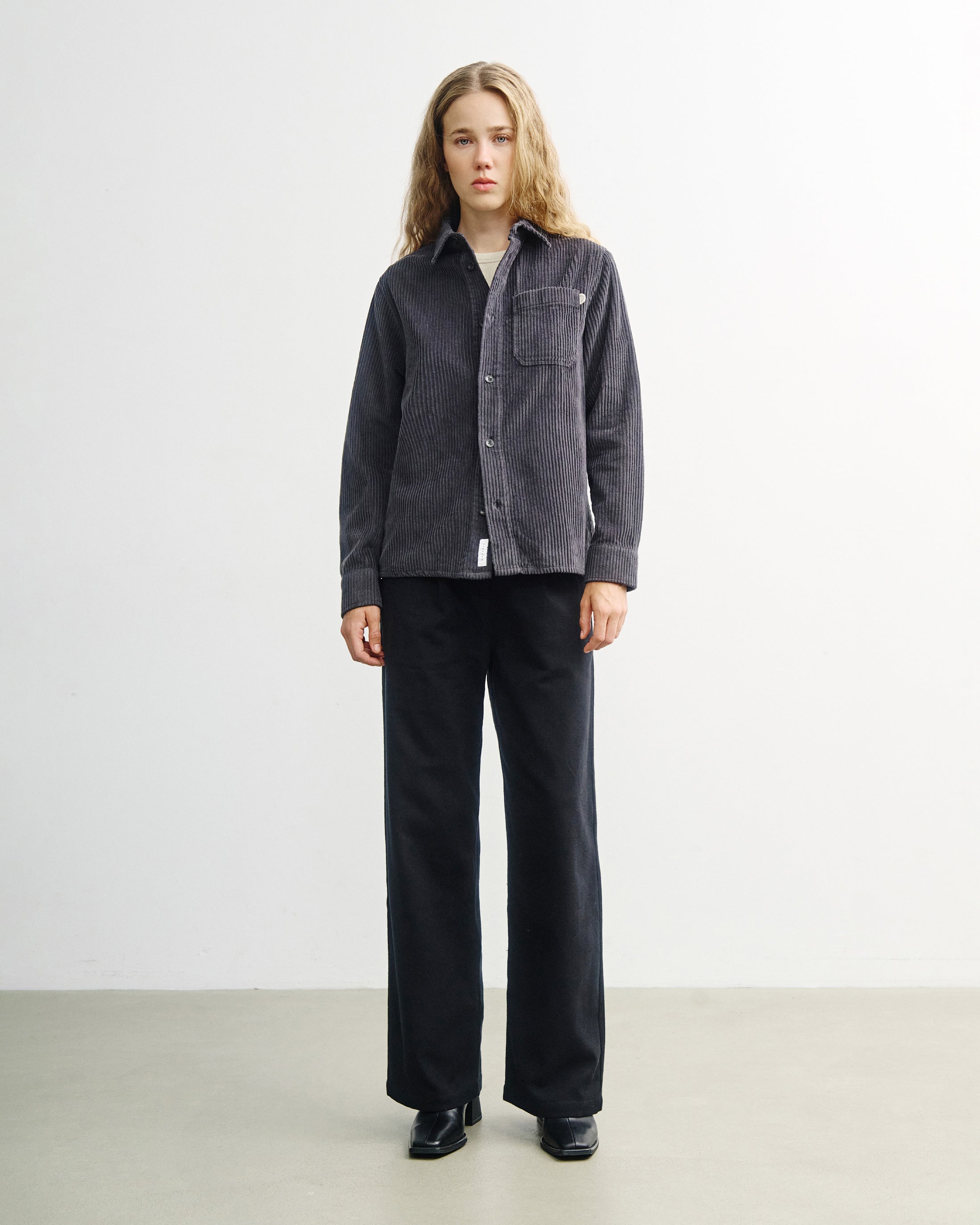 Cord Hemd Bio Baumwolle - Anthrazit
