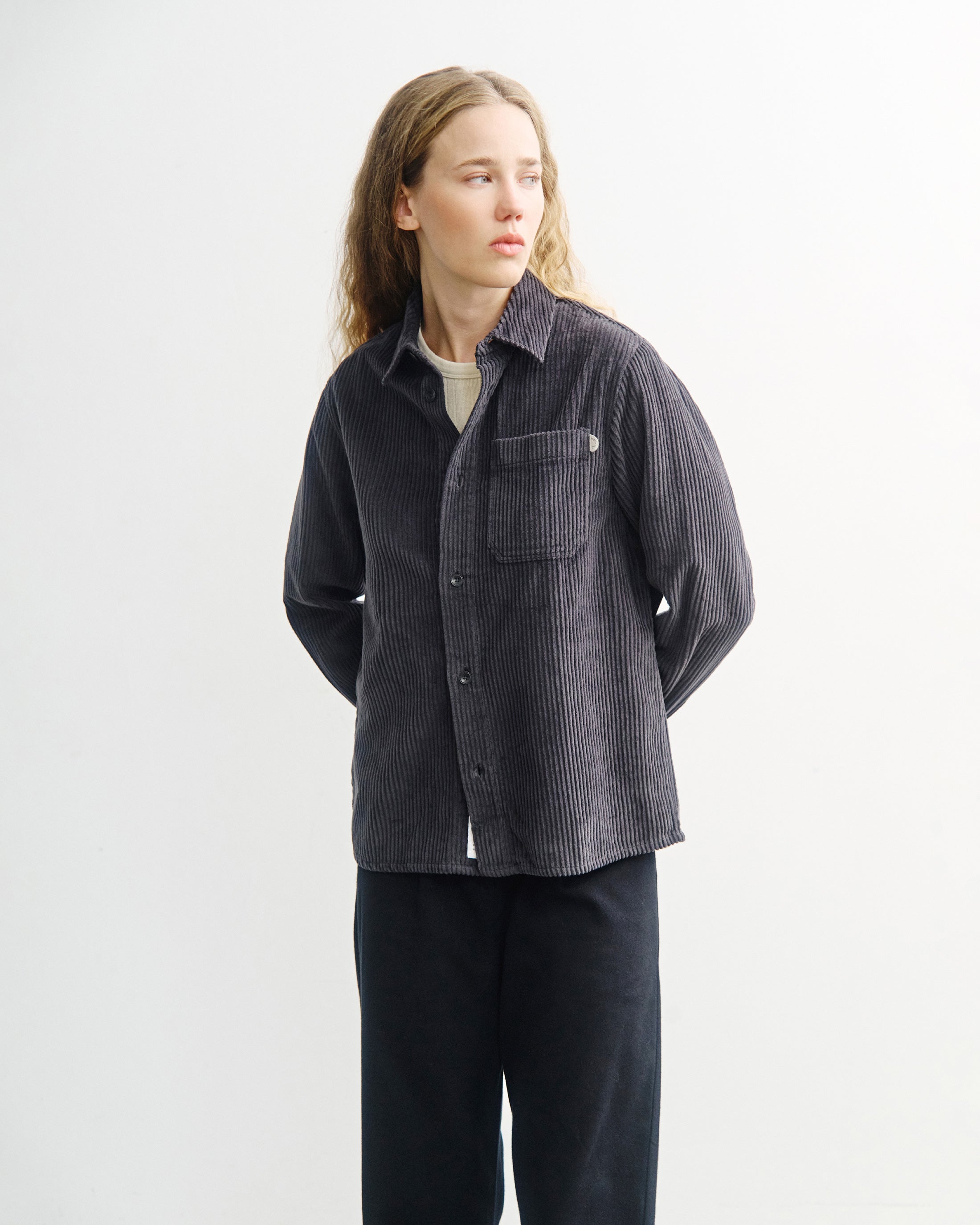 Cord Hemd Bio Baumwolle - Anthrazit