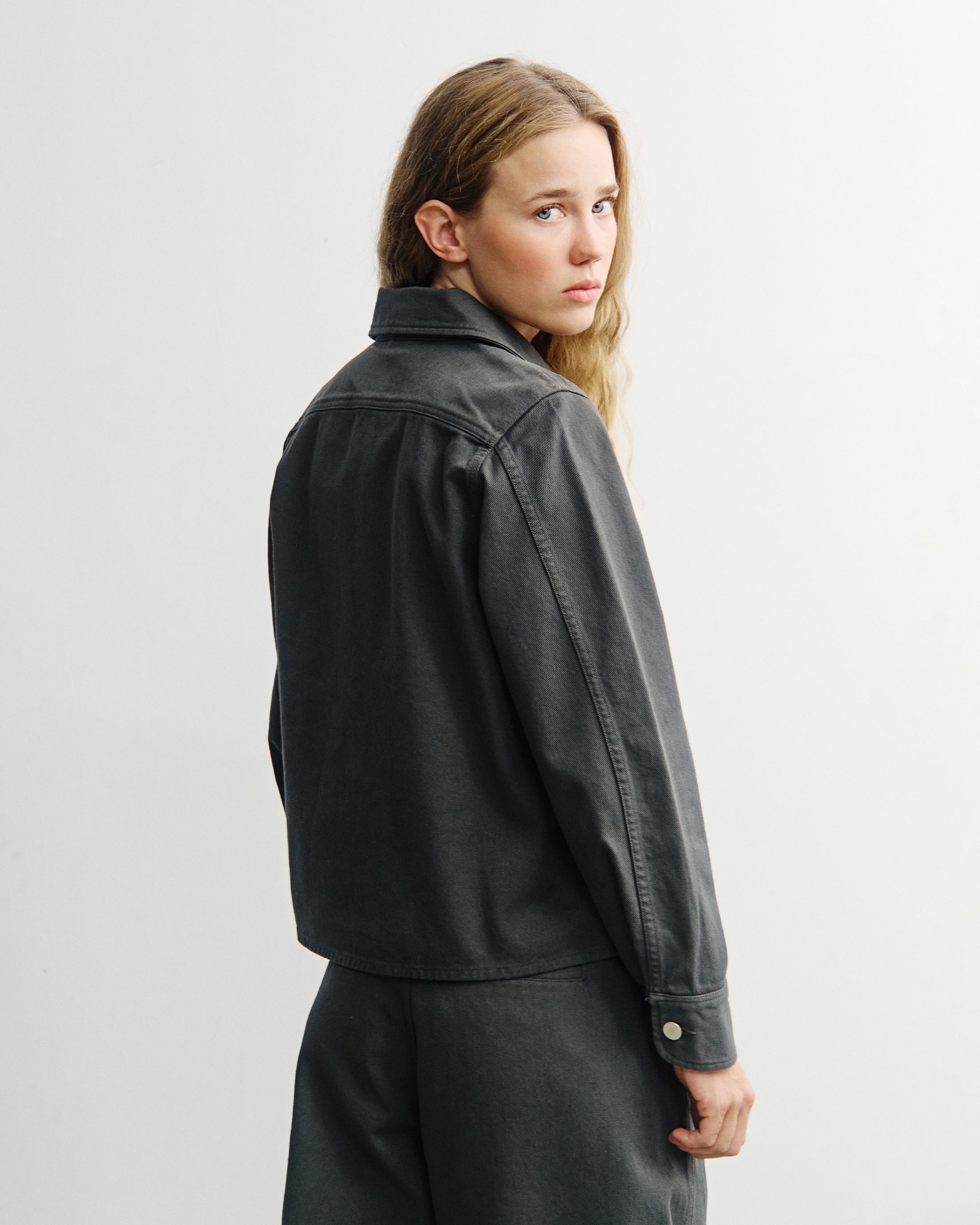 Kurze Jacke Bio Baumwolle - Grau