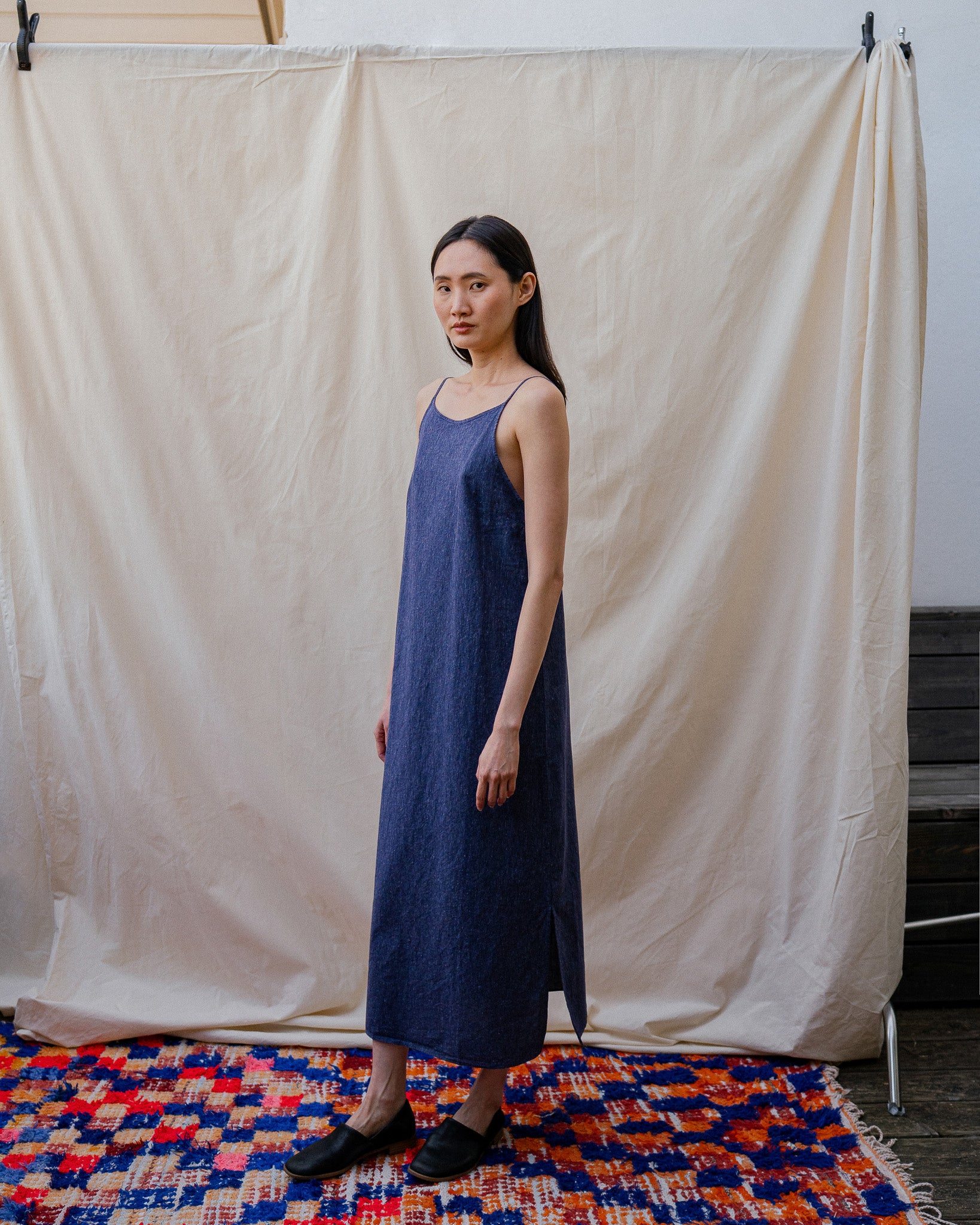 Trägerkleid Bio Baumwolle - Blau