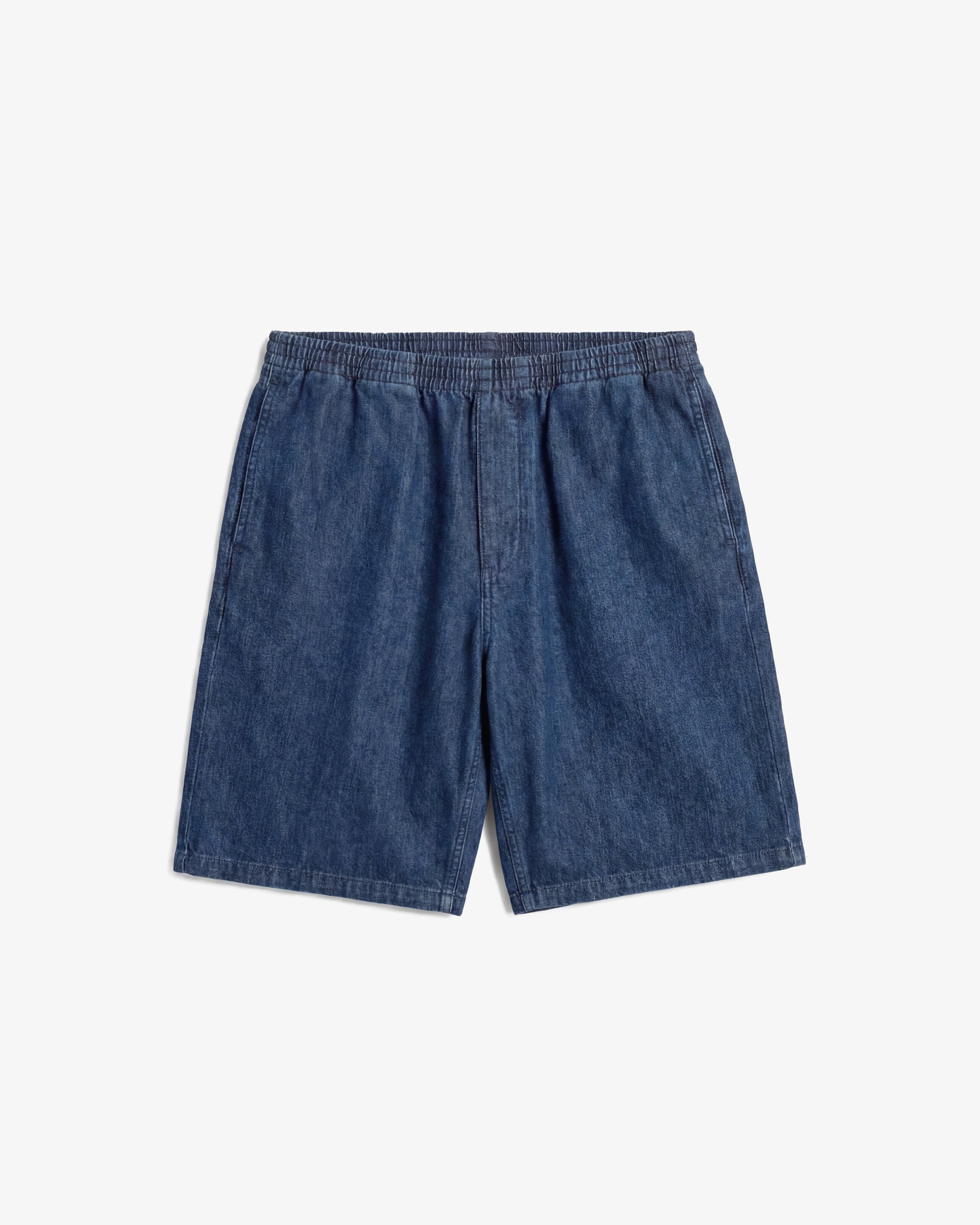 Weite Denim Shorts recycelte Baumwolle – Blau