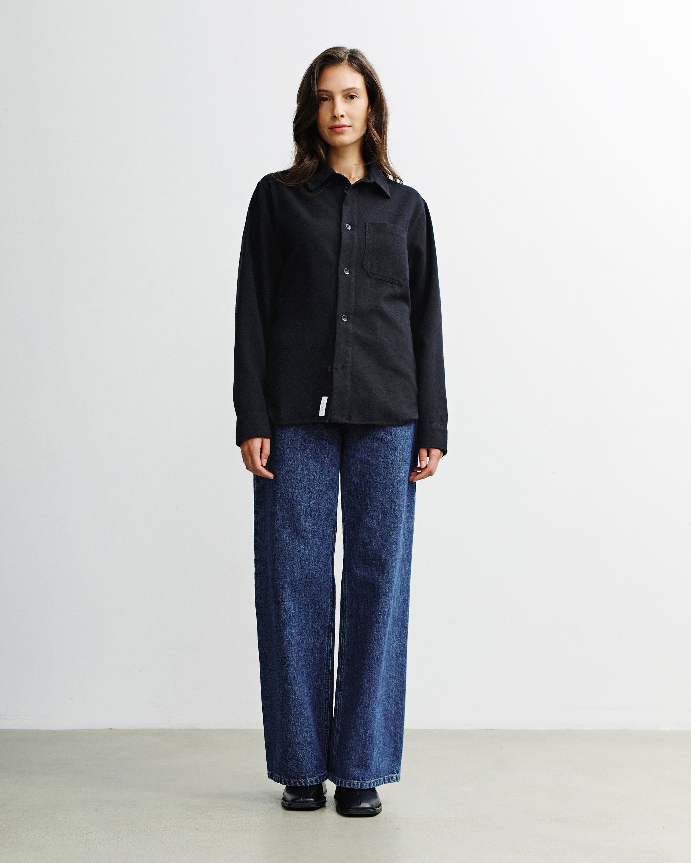 Flanell Hemd Bio Baumwolle - Schwarz
