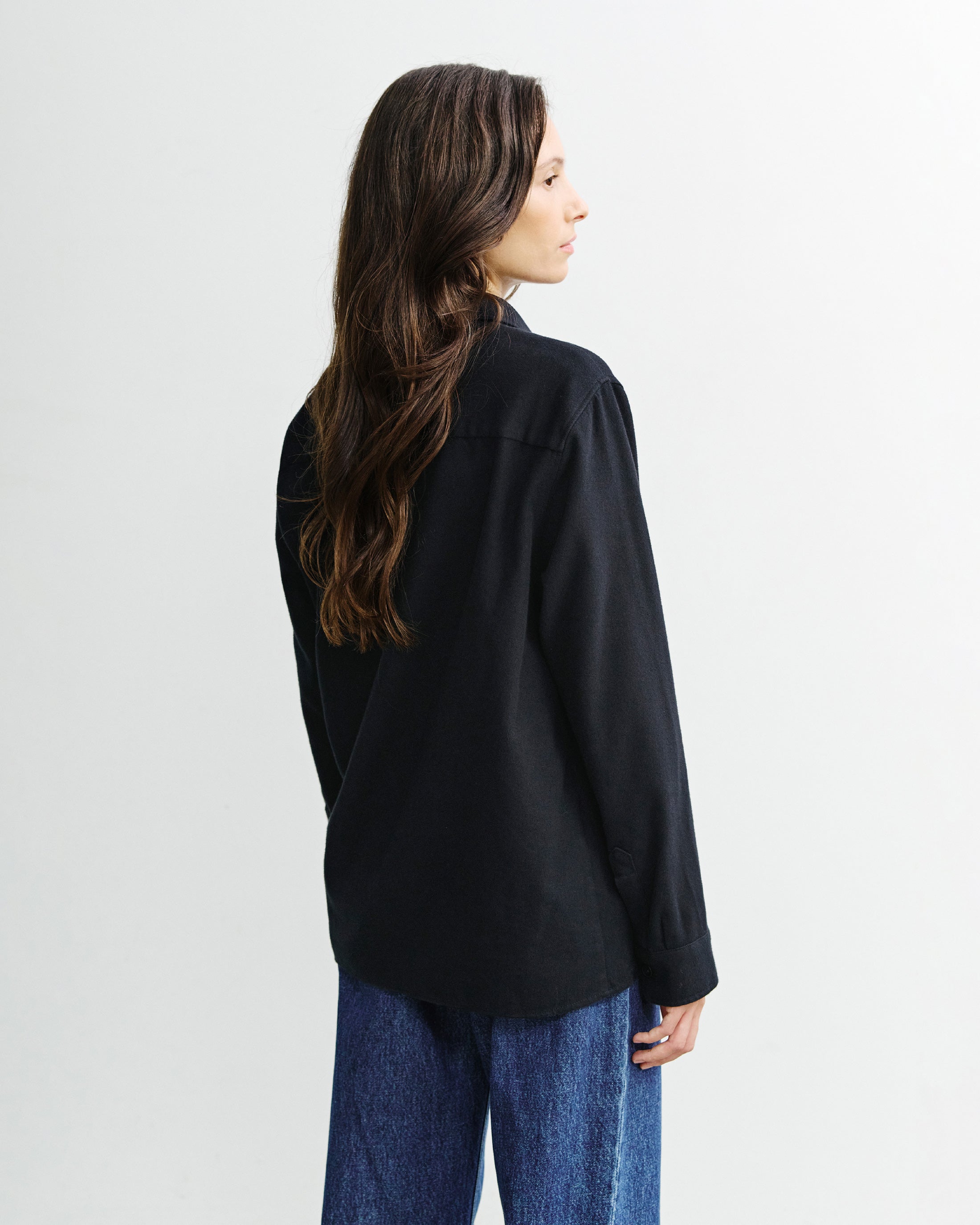 Flanell Hemd Bio Baumwolle - Schwarz