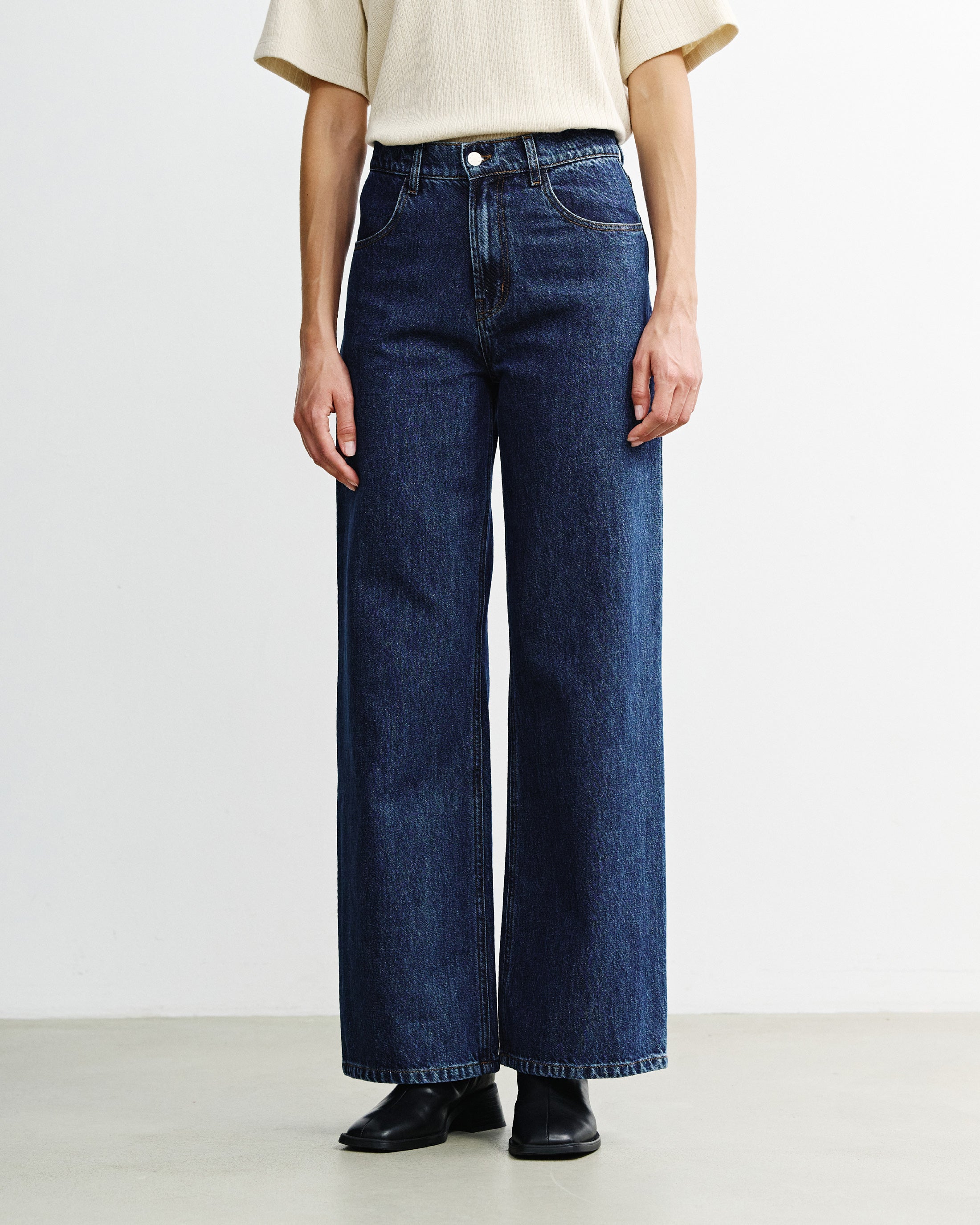 Flared Leg Jeans Bio Baumwolle - Dunkelblau