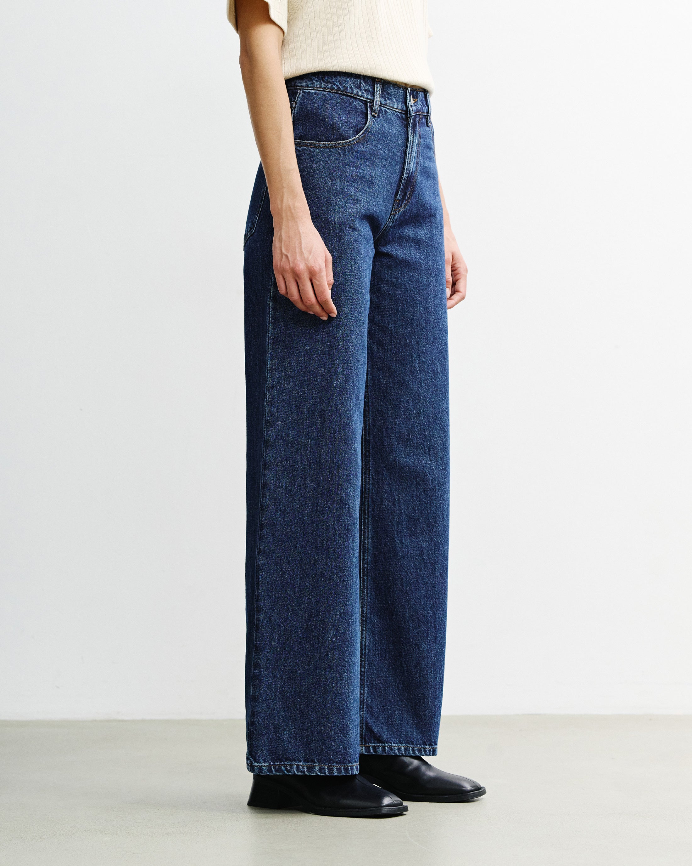 Flared Leg Jeans Bio Baumwolle - Dunkelblau
