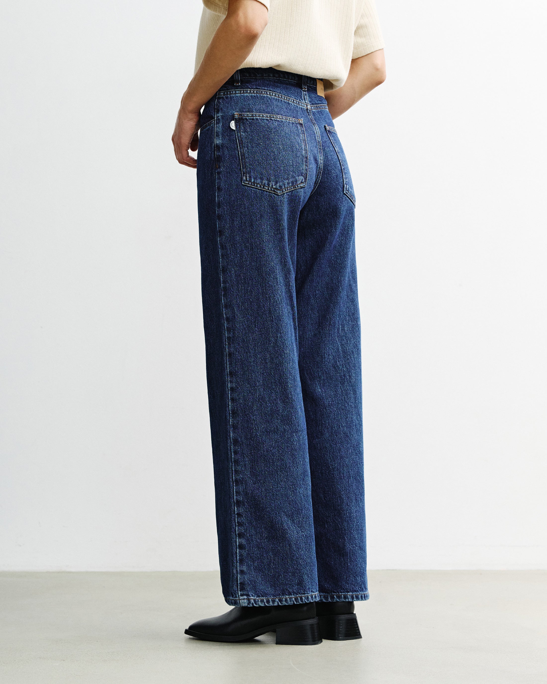 Flared Leg Jeans Bio Baumwolle - Dunkelblau