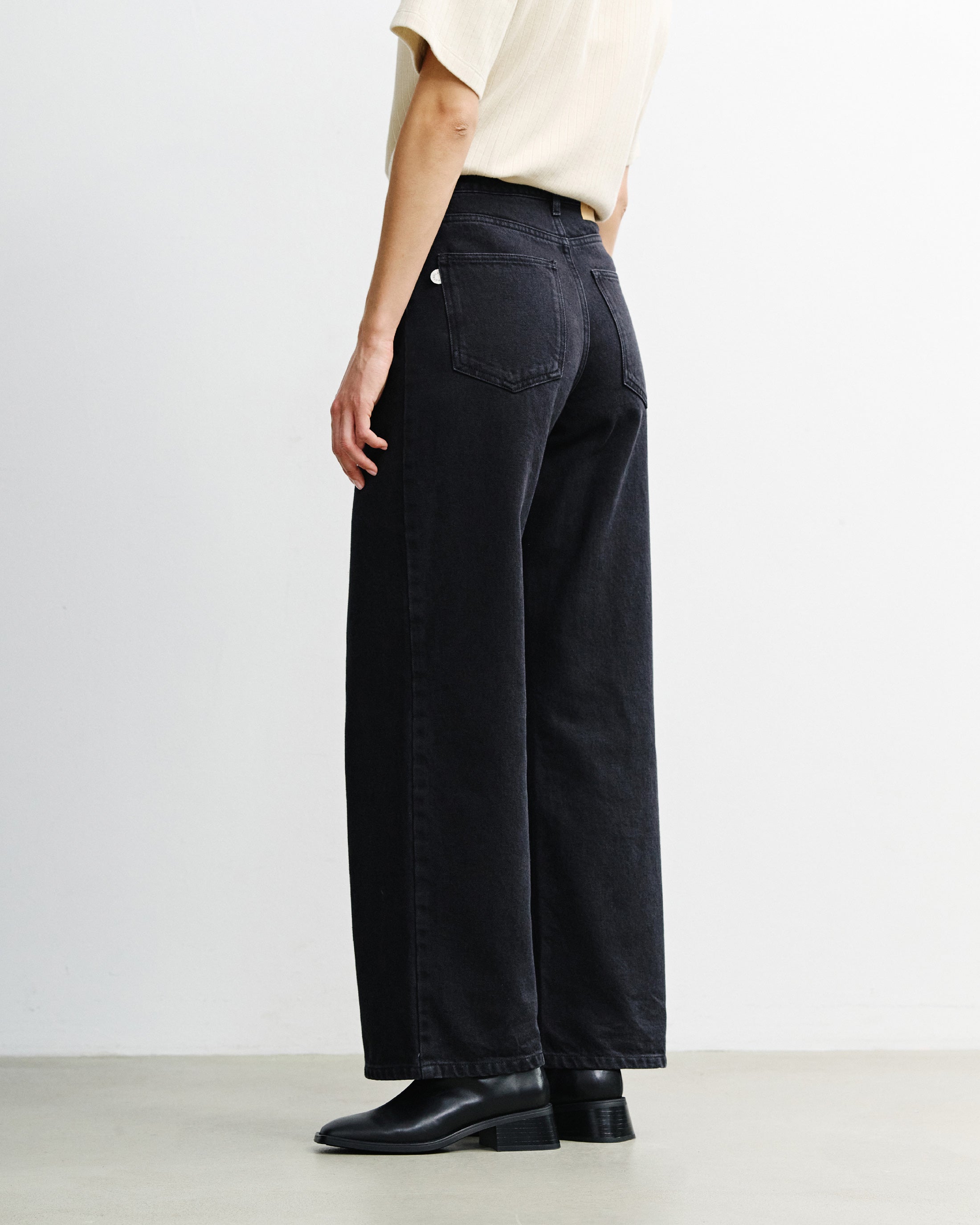Flared Leg Jeans Bio Baumwolle - Schwarz