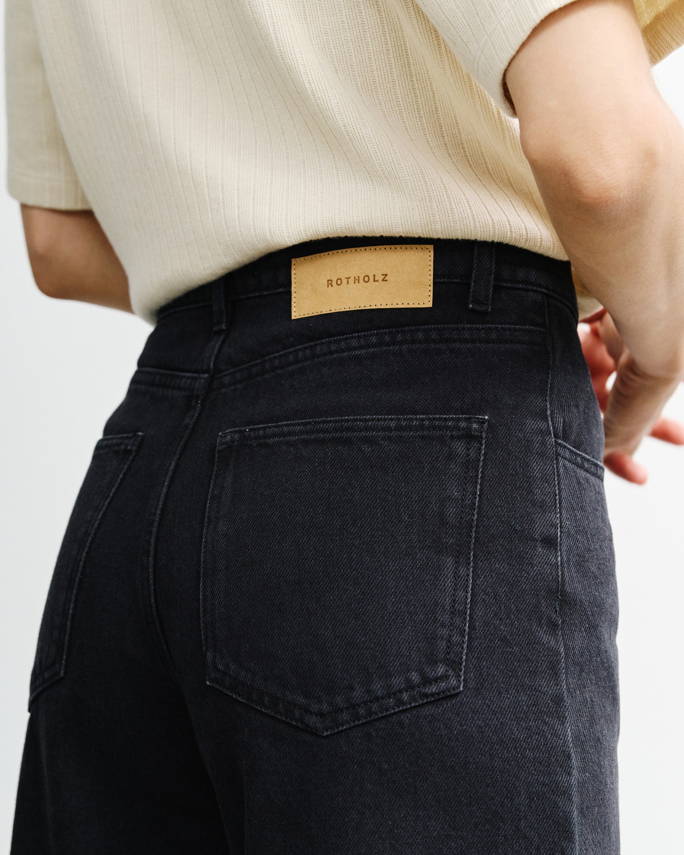 Flared Leg Jeans Bio Baumwolle - Schwarz