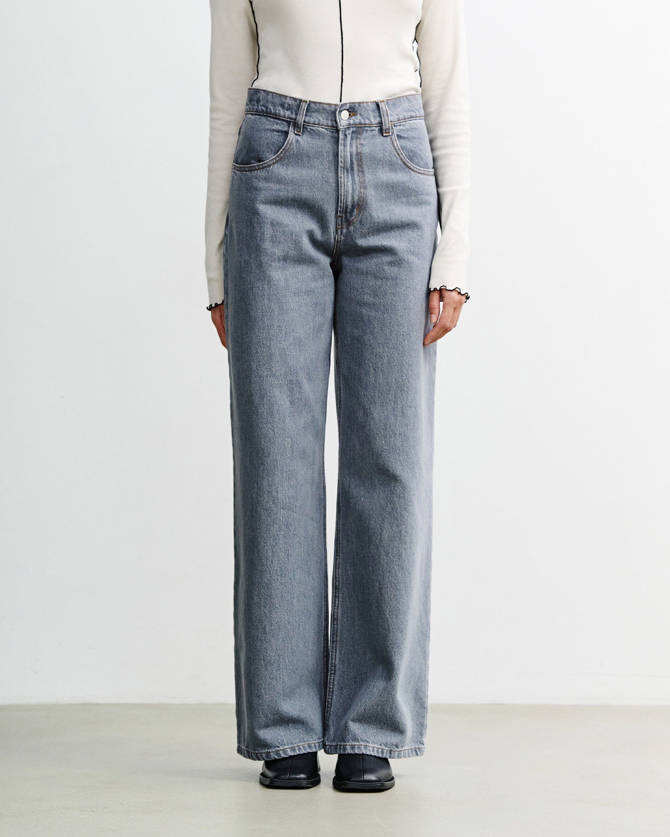 Flared Leg Jeans Bio Baumwolle - Grau