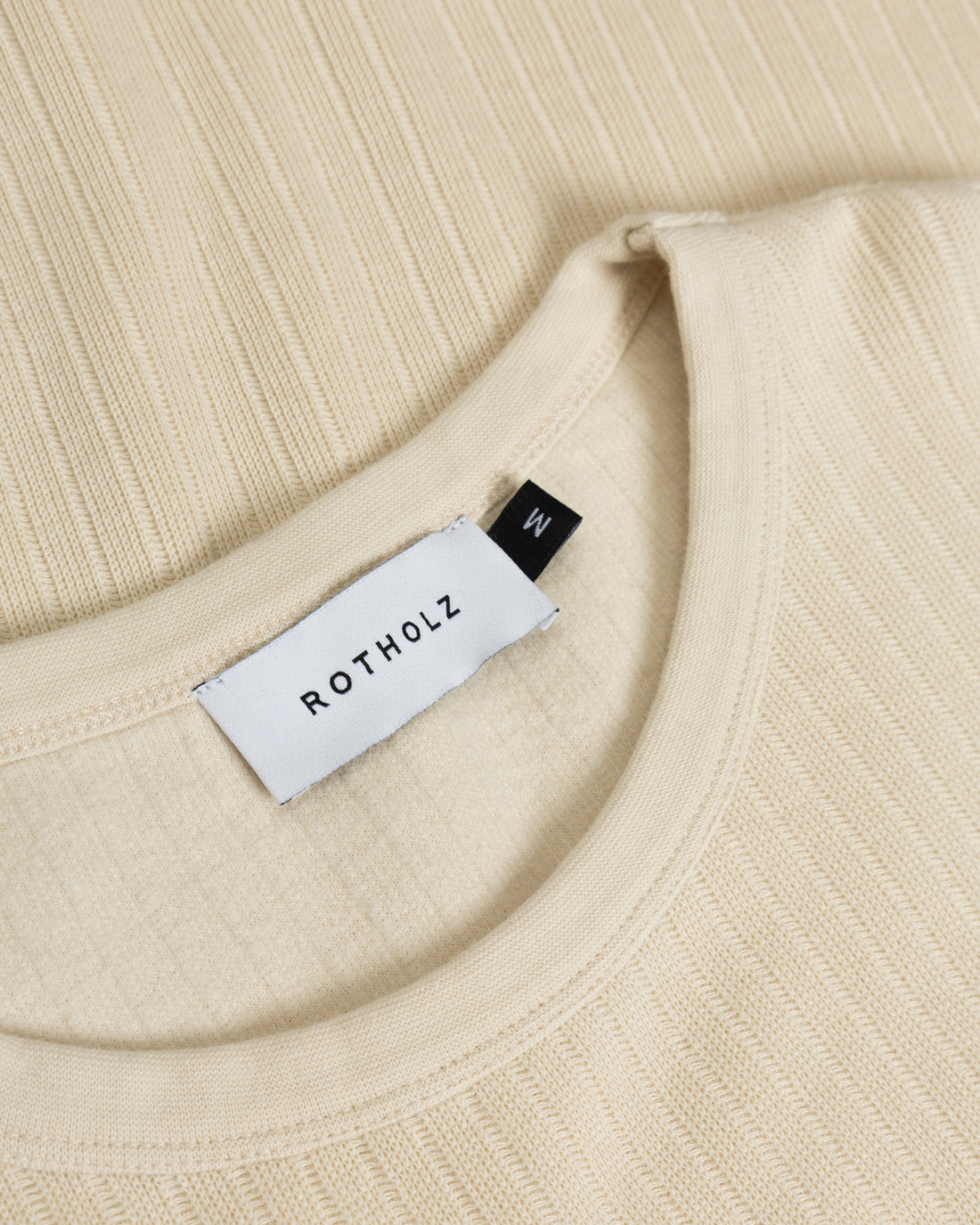 Geripptes T-Shirt Bio Baumwolle - Creme