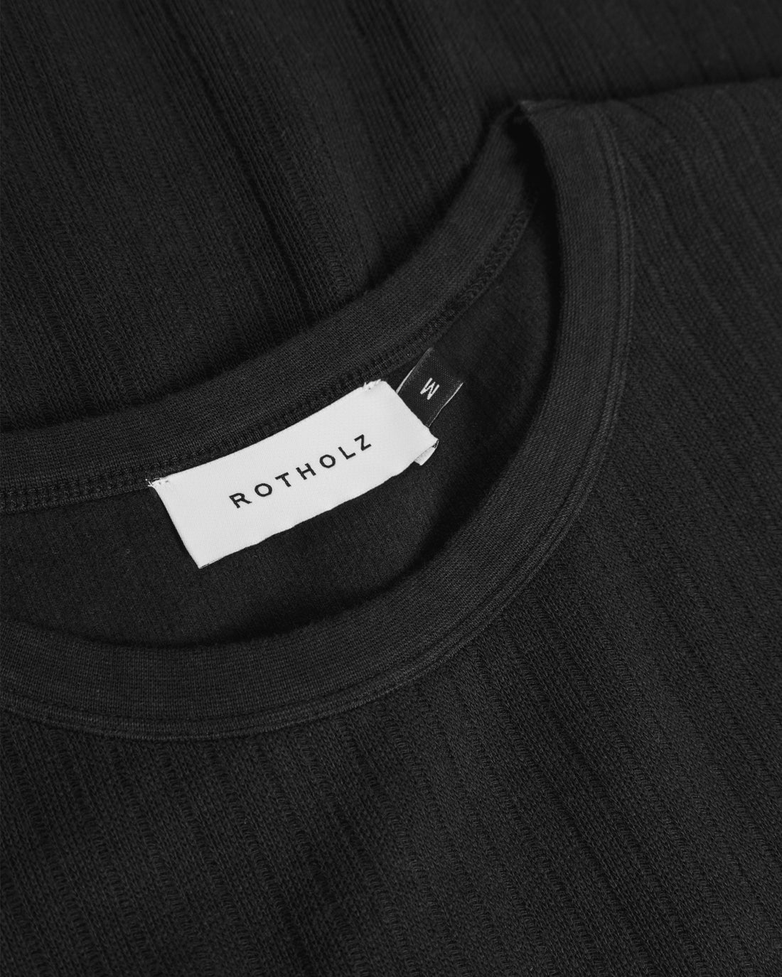 Geripptes T-Shirt Bio Baumwolle - Schwarz