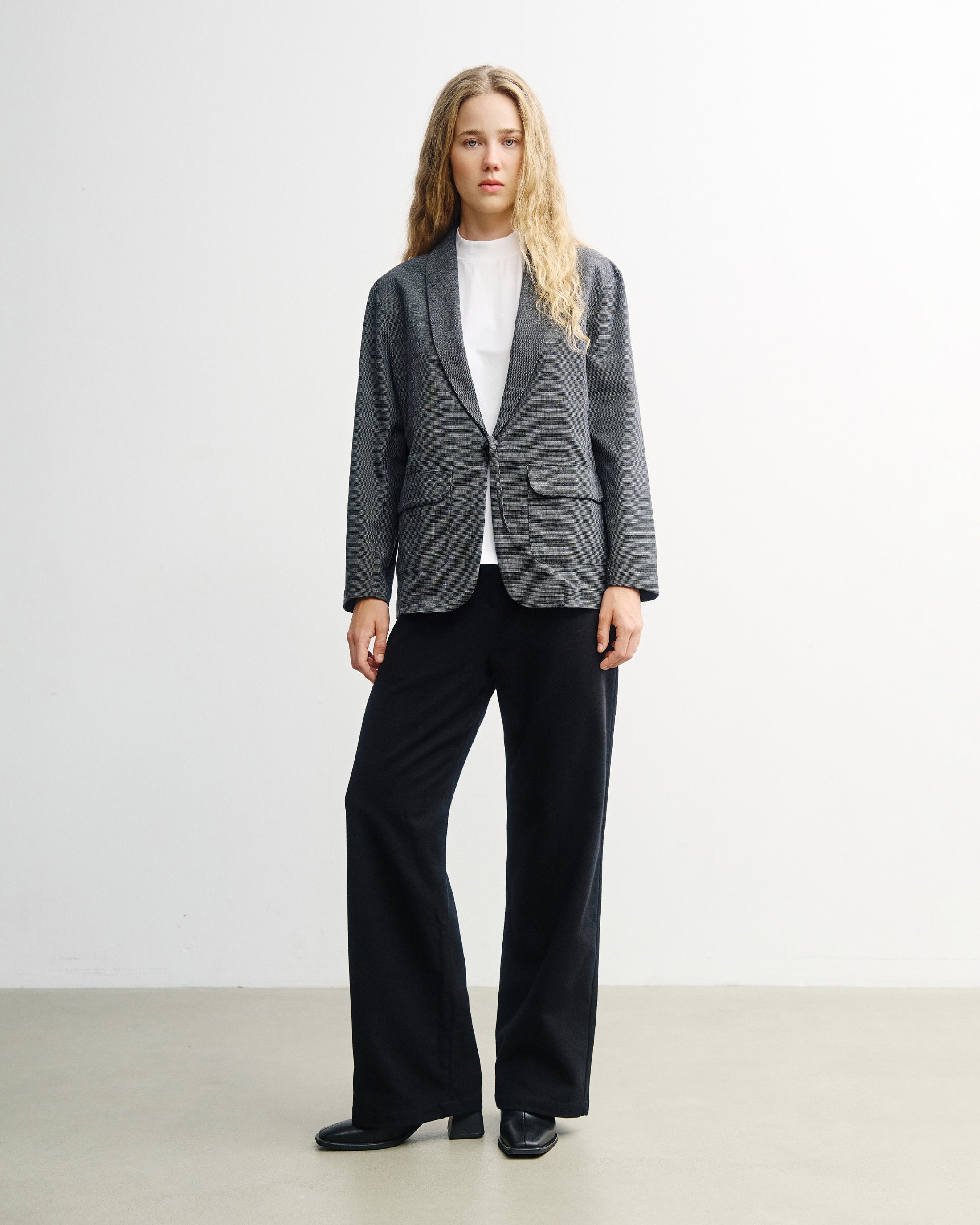 Kimono Blazer Bio Baumwolle - Grau Melange