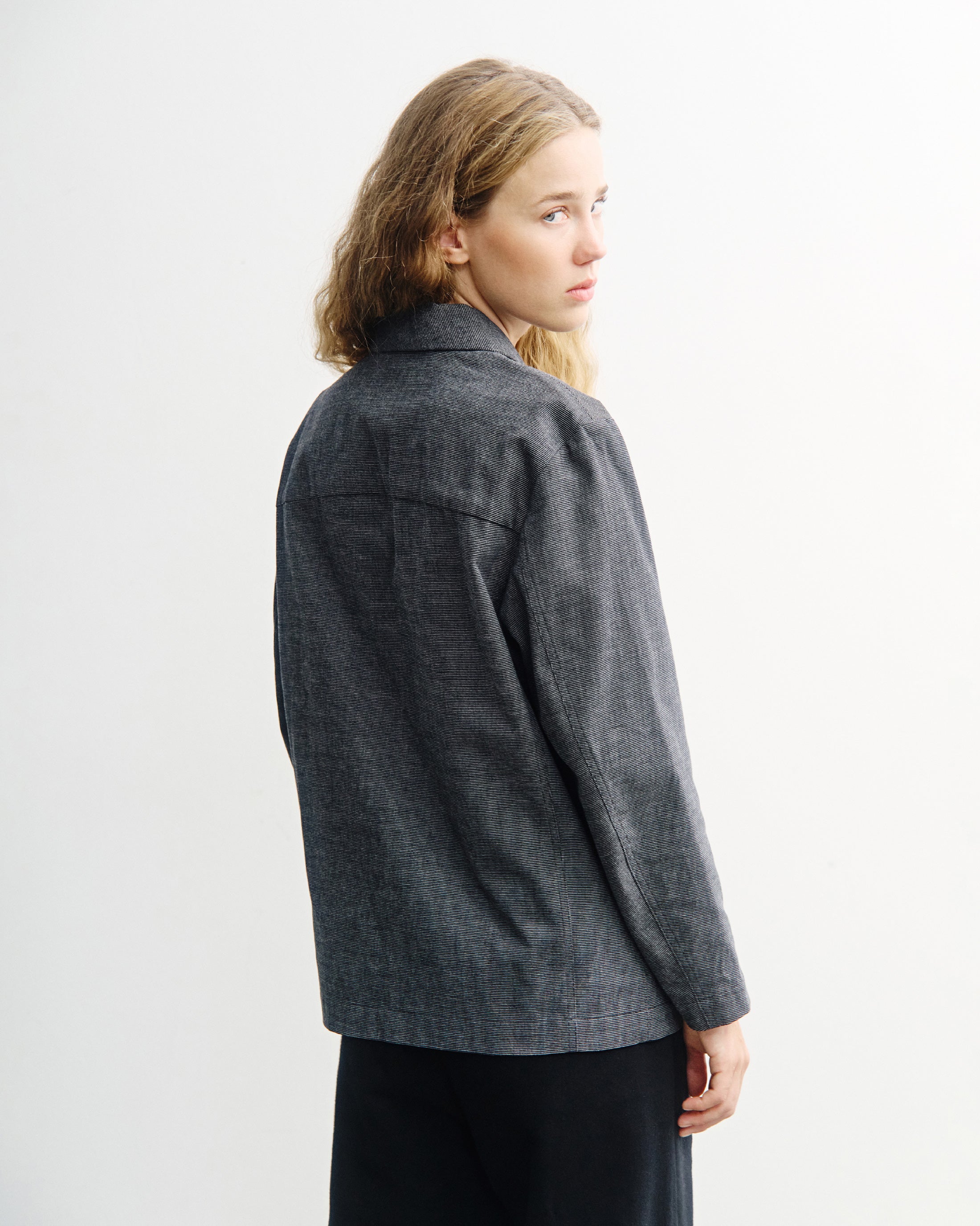 Kimono Blazer Bio Baumwolle - Grau Melange