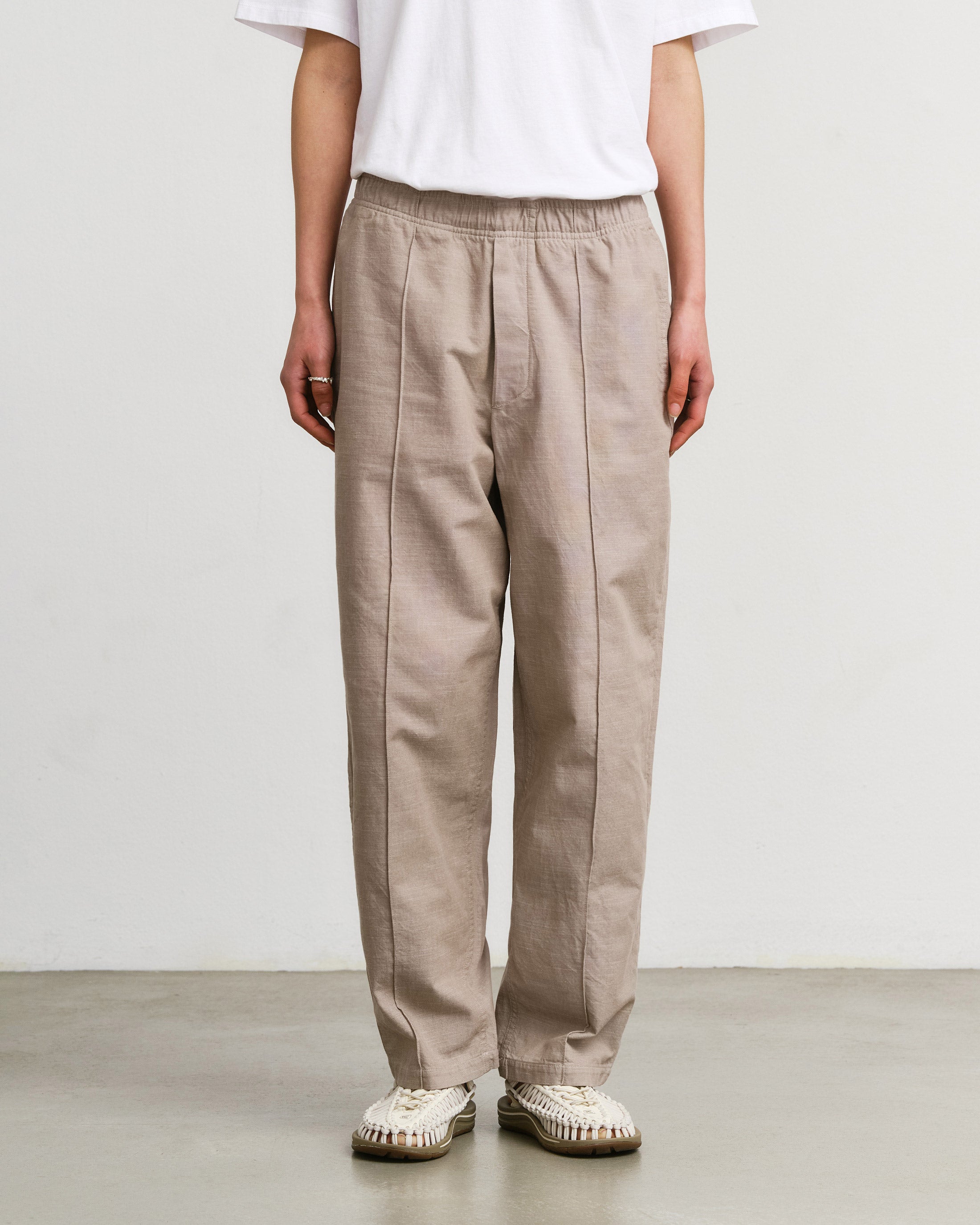 Weite Bundfaltenhose Bio Baumwolle - Sand