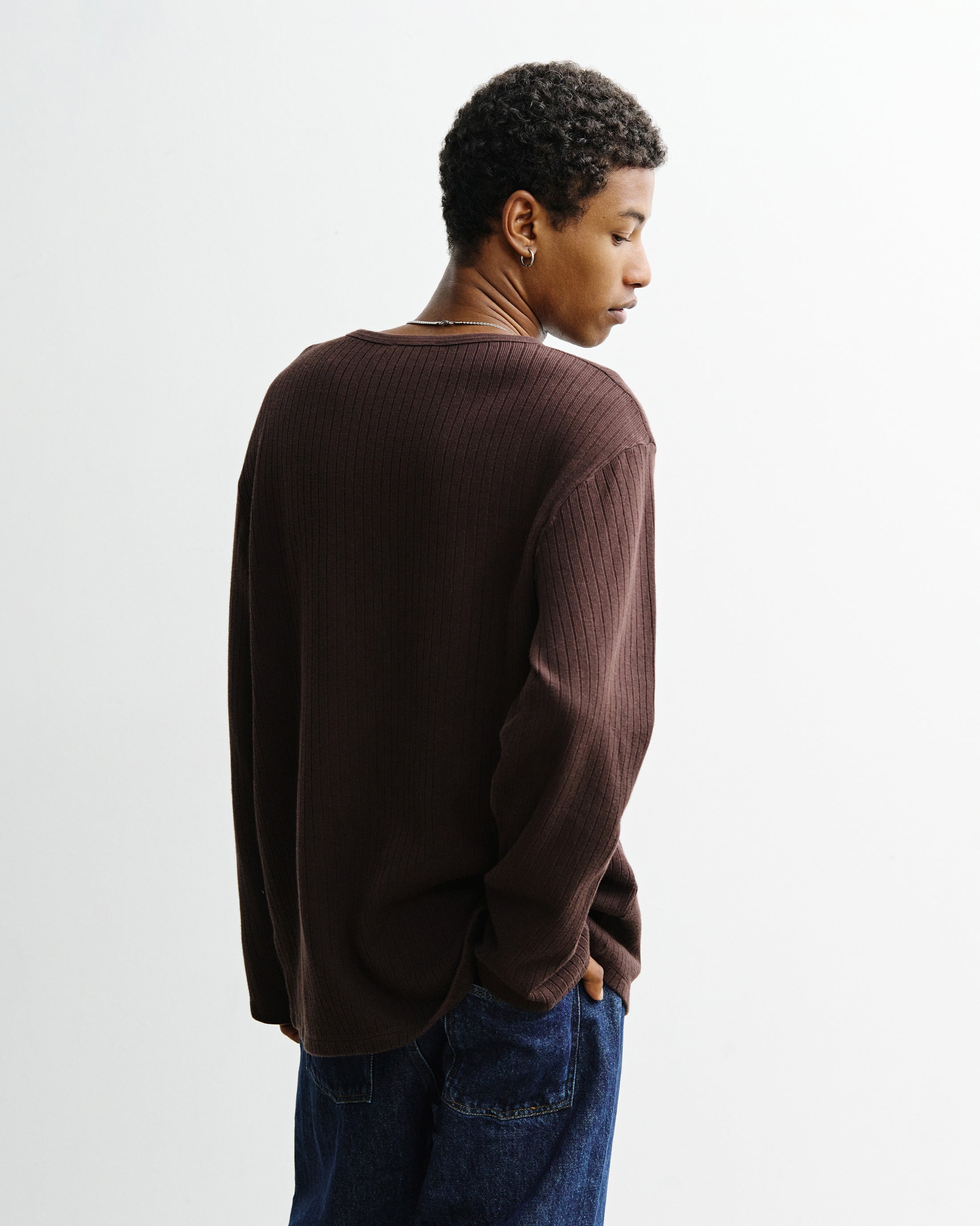 Oversize Longsleeve Bio Baumwolle - Braun