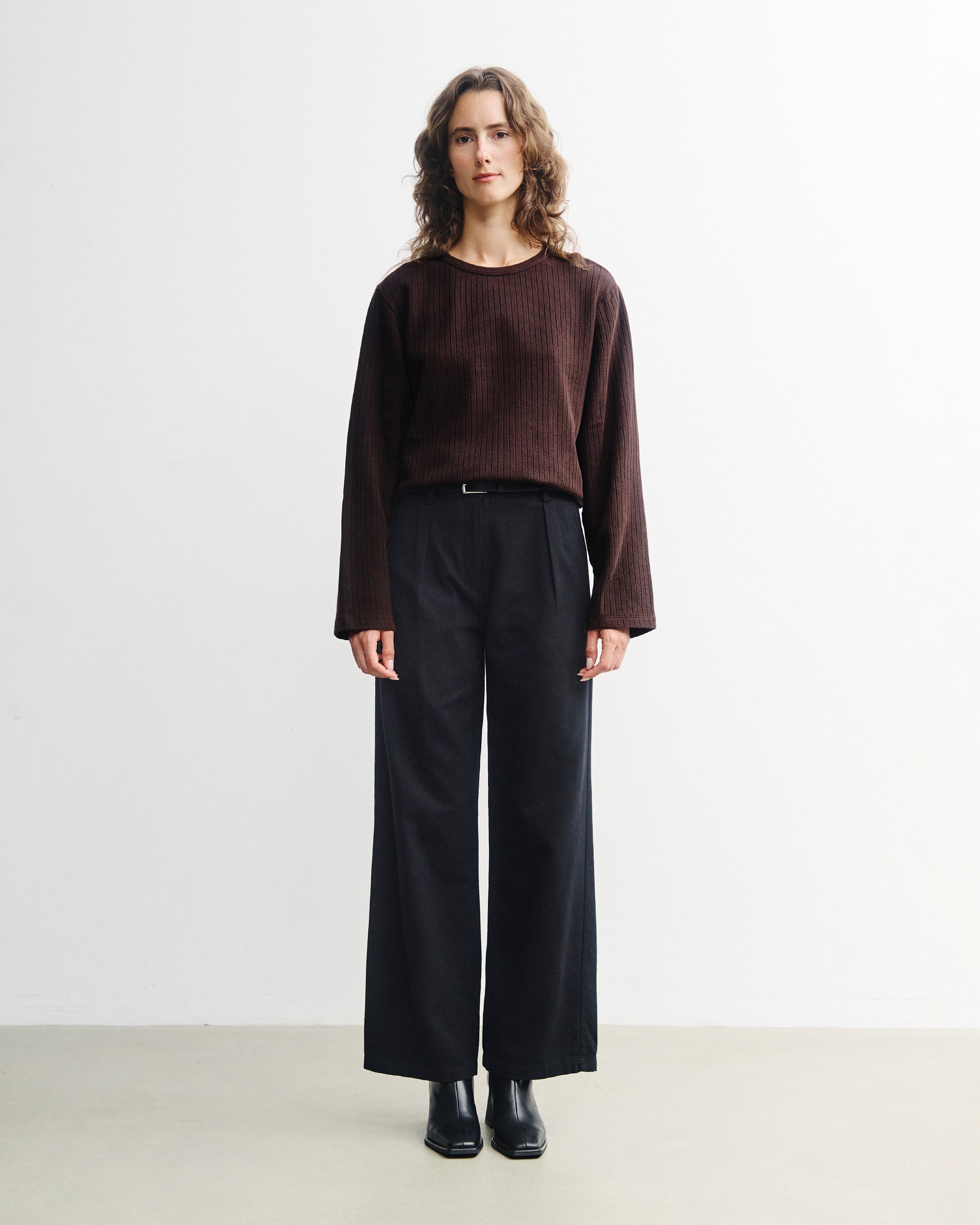 Oversize Longsleeve Bio Baumwolle - Braun